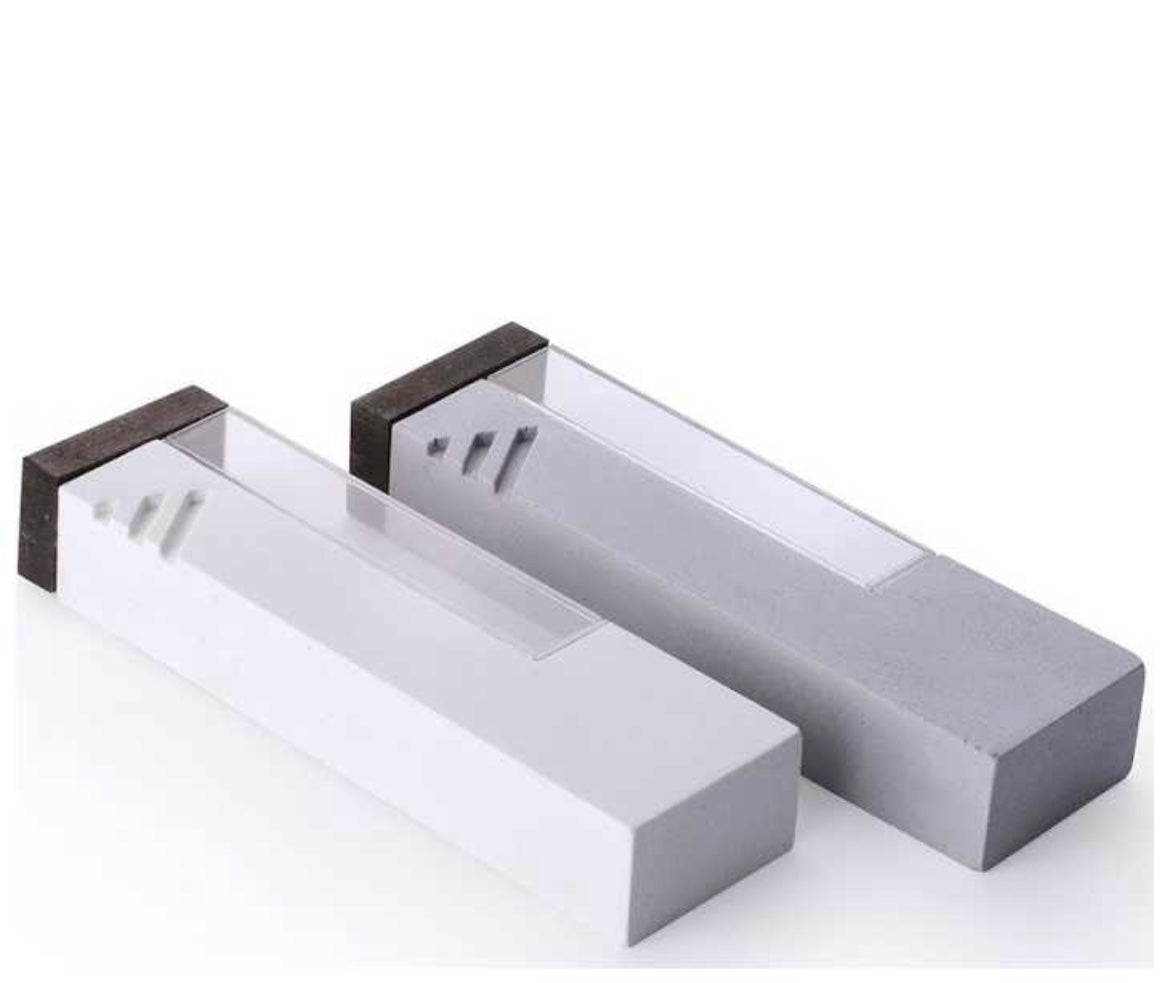 White Modern Minimalist Cement Wedding Keepsake Mezuzah Case By Project Lev