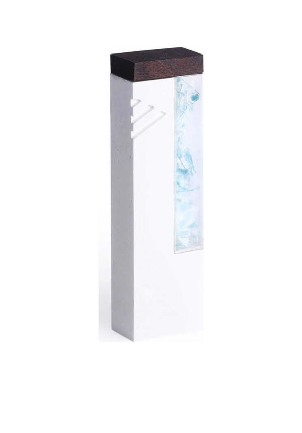 White Modern Minimalist Cement Wedding Keepsake Mezuzah Case By Project Lev