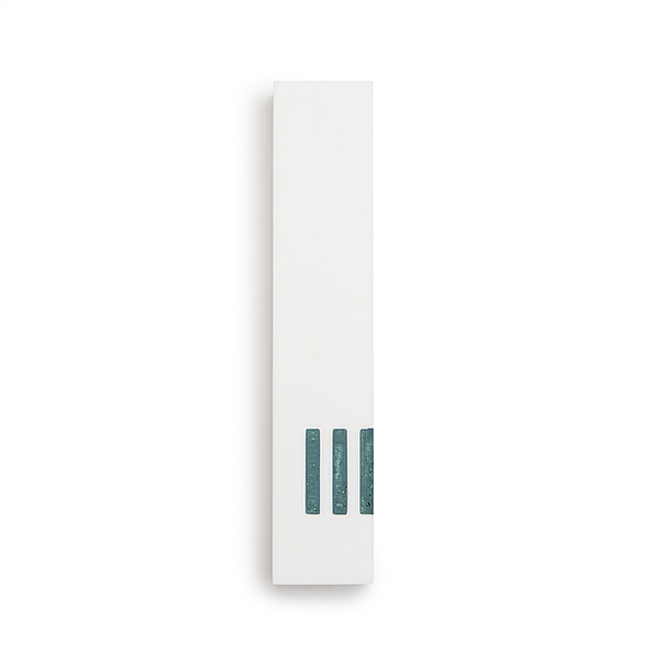 MEZUZAH | White Narrow | (ש) Side - Turquoise