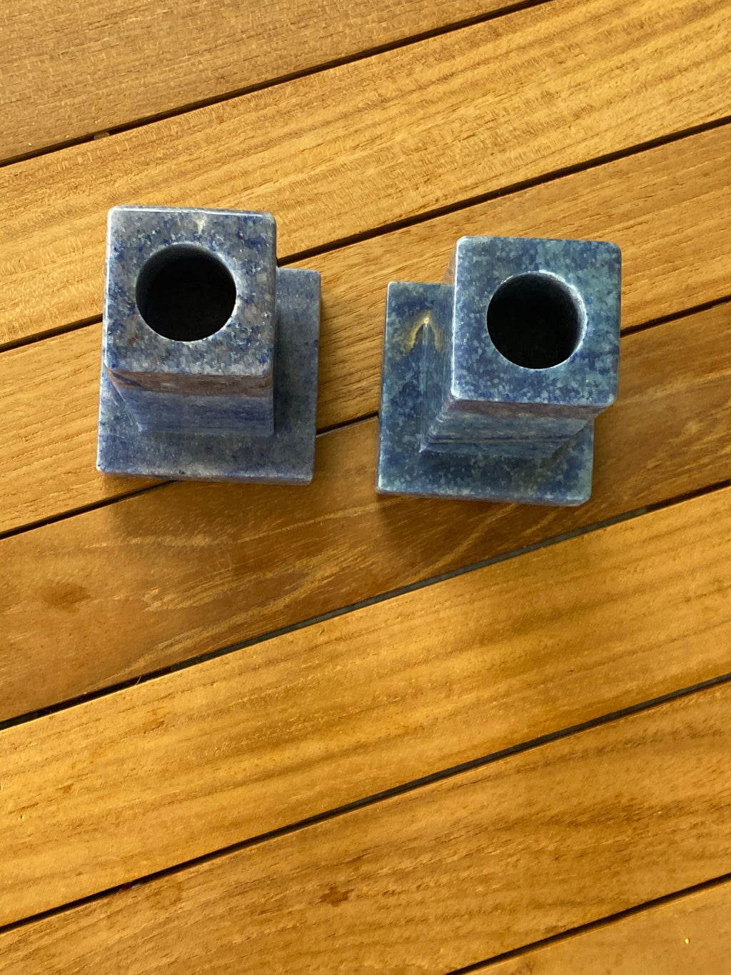 Sodalite Candlesticks Straight Edged