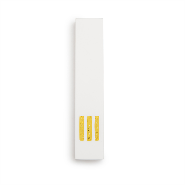 MEZUZAH | White Narrow | (ש) Middle - Yellow