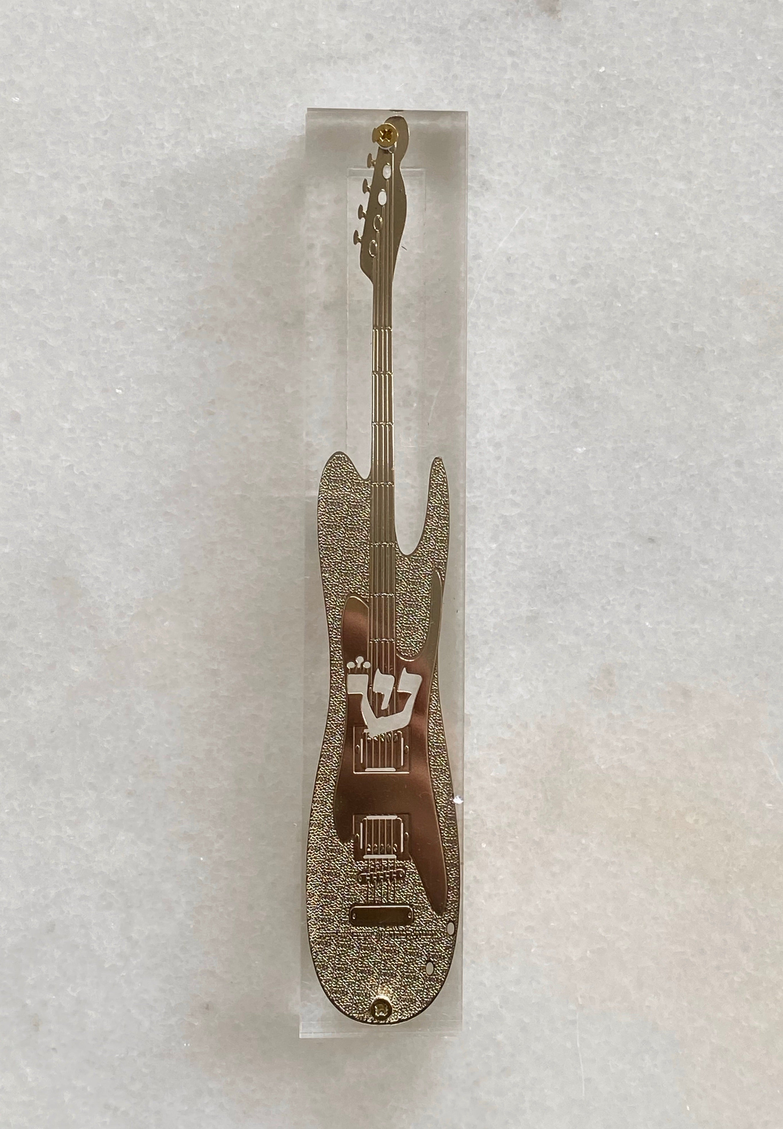 Guitar Acrylic 24K Gold Plated Mezuzah