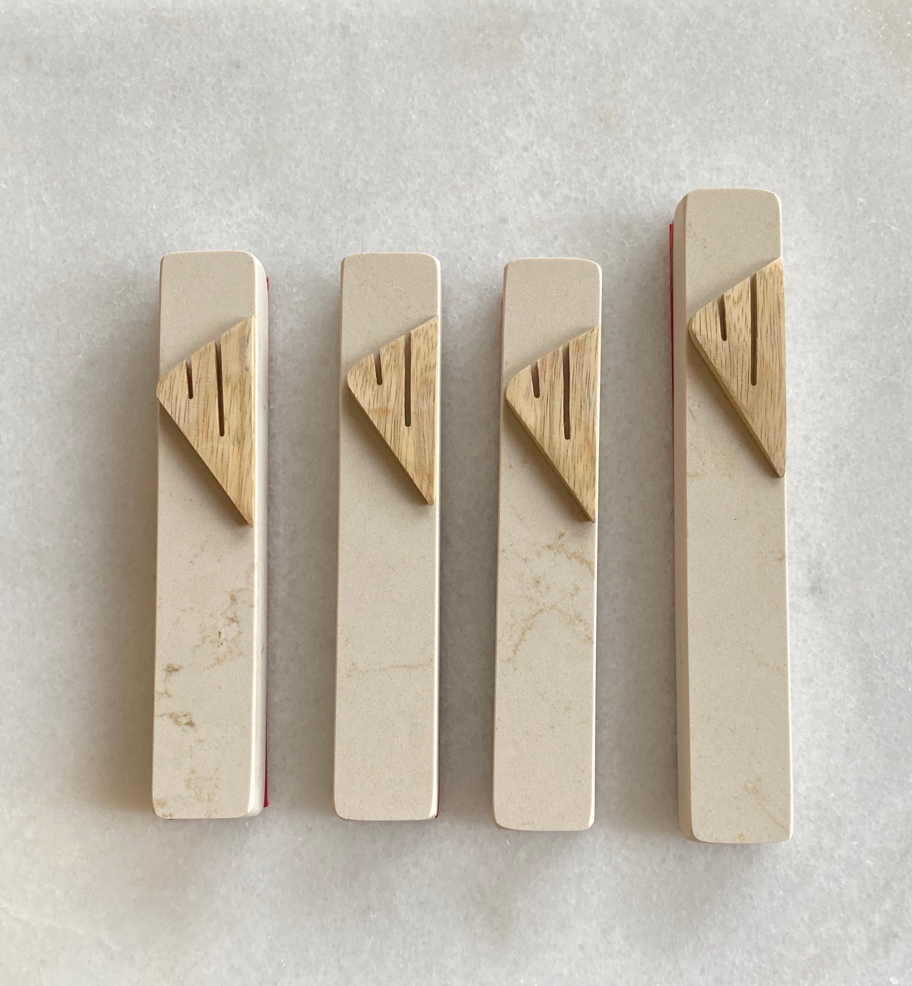 Beige Mezuzah | Light Wood Shin