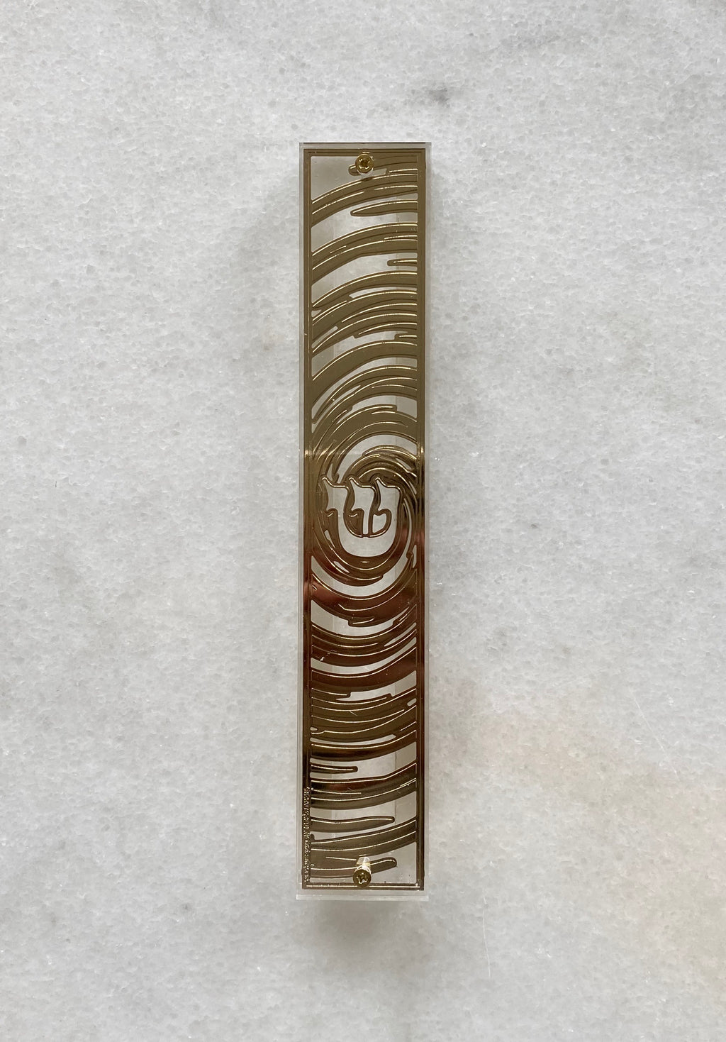 Acrylic 24K Gold Plated Mezuzah Eye of the Storm