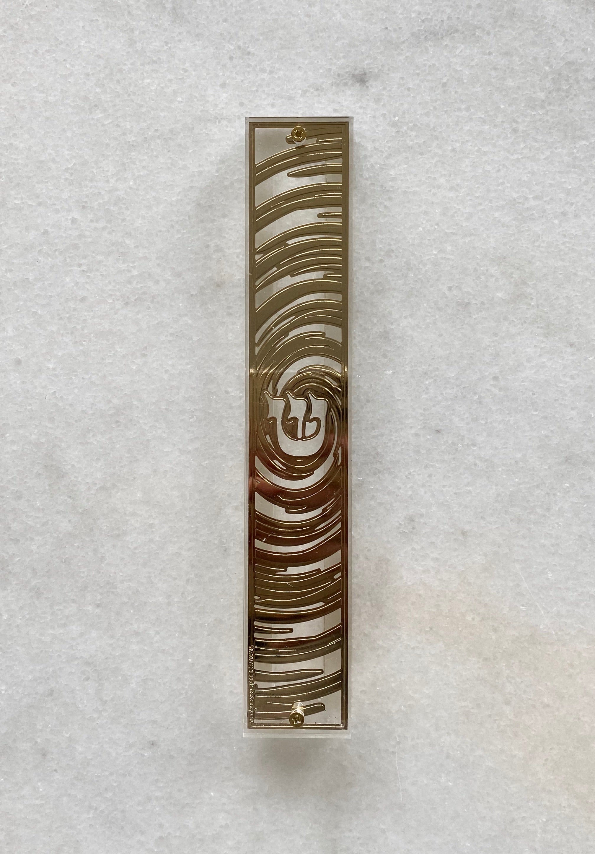 Acrylic 24K Gold Plated Mezuzah Eye of the Storm