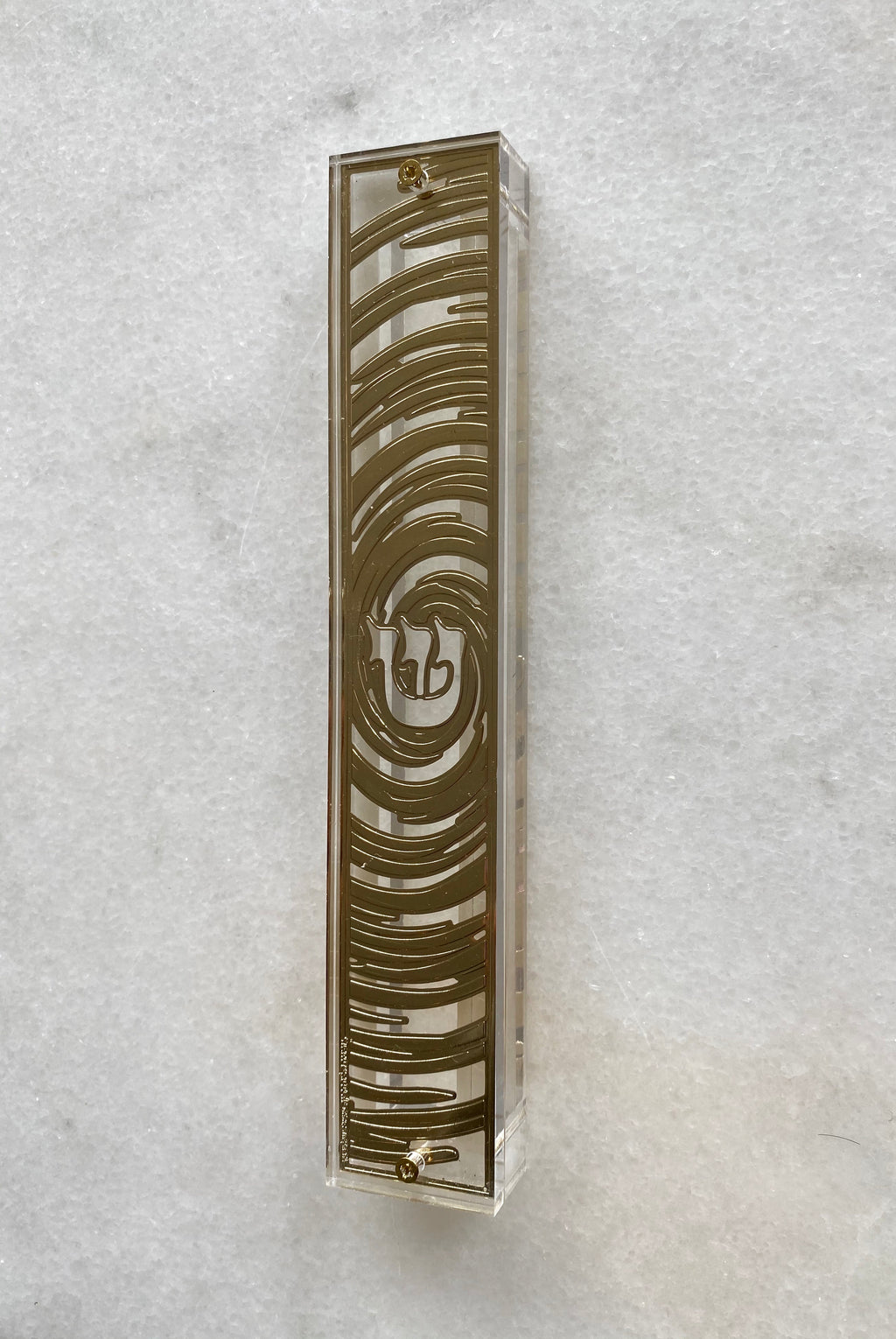 Acrylic 24K Gold Plated Mezuzah Eye of the Storm