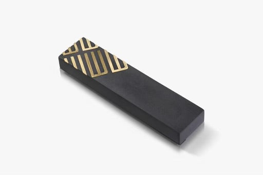 Dark Grey CONCRETE AND BRASS MEZUZAH- DIAGONAL SHIN