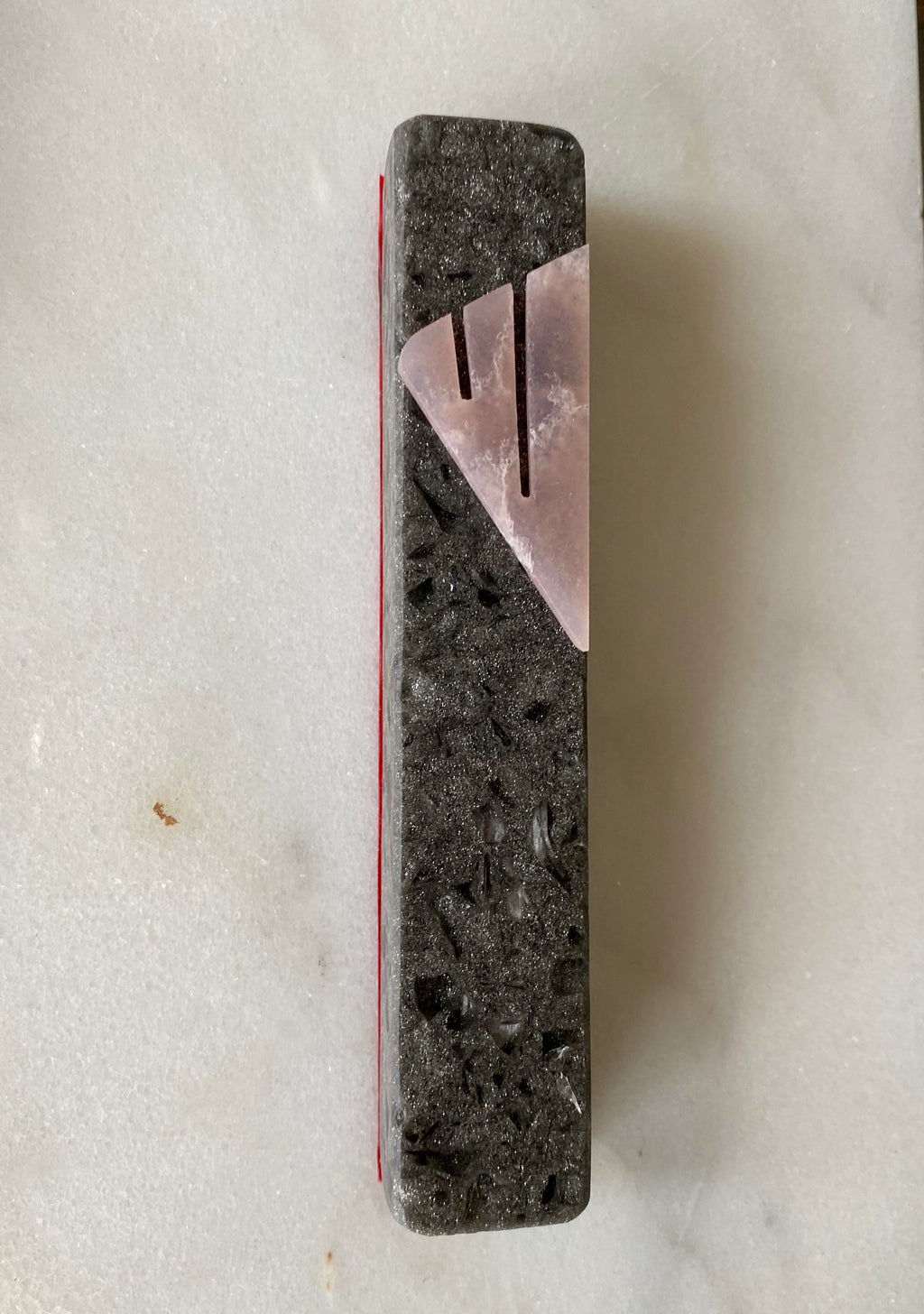 Grey Quartz Mezuzah Pink Shin