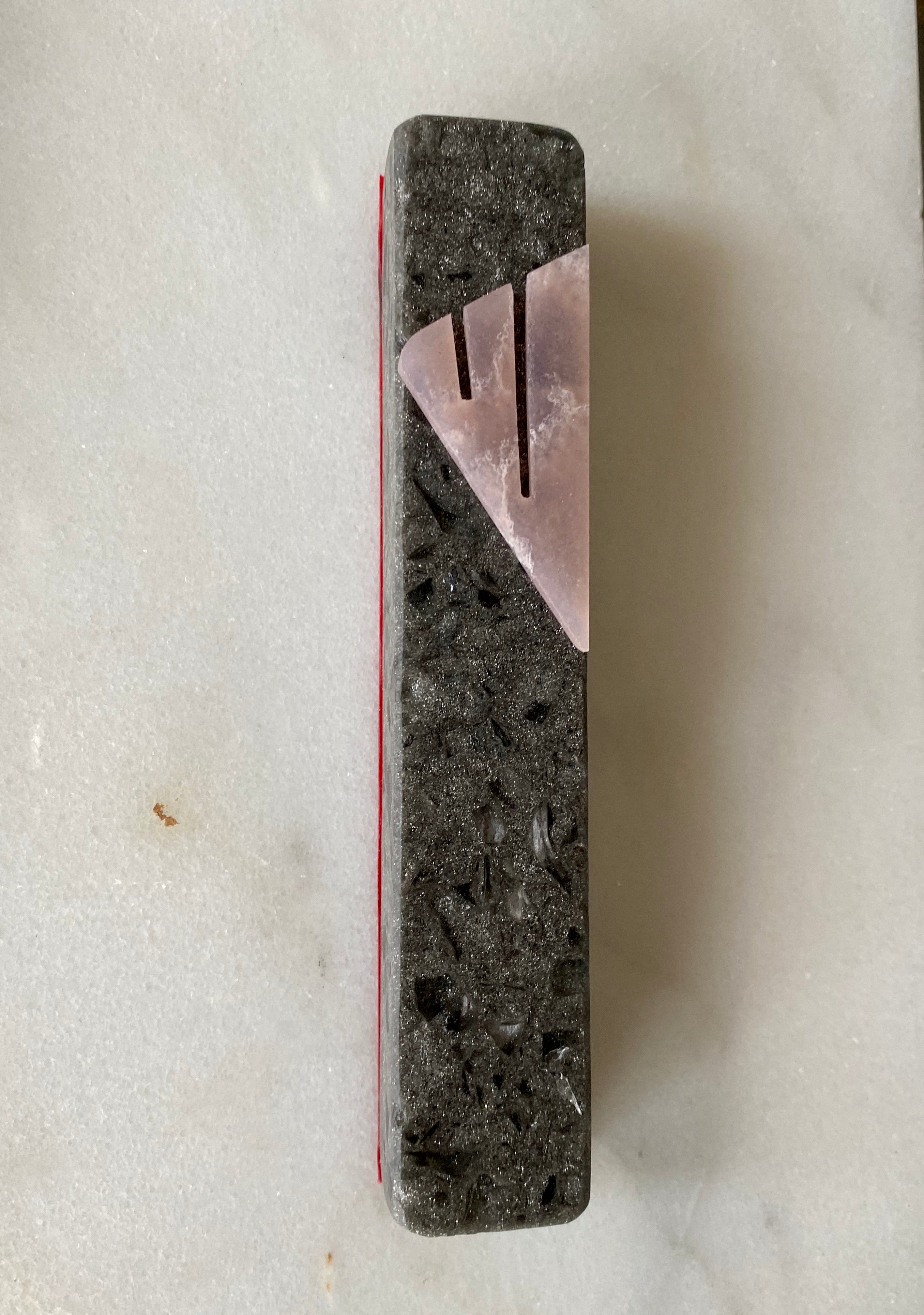Grey Quartz Mezuzah Pink Shin
