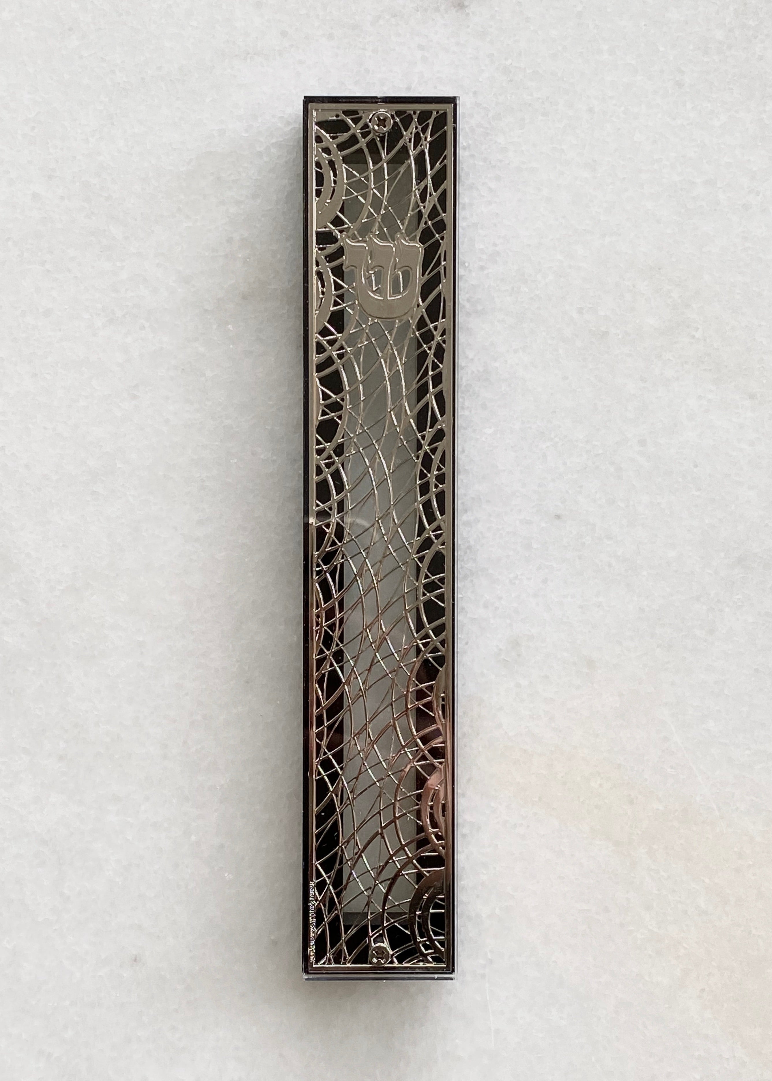 Acrylic & Black 24K Silver Plated Mezuzah Circles