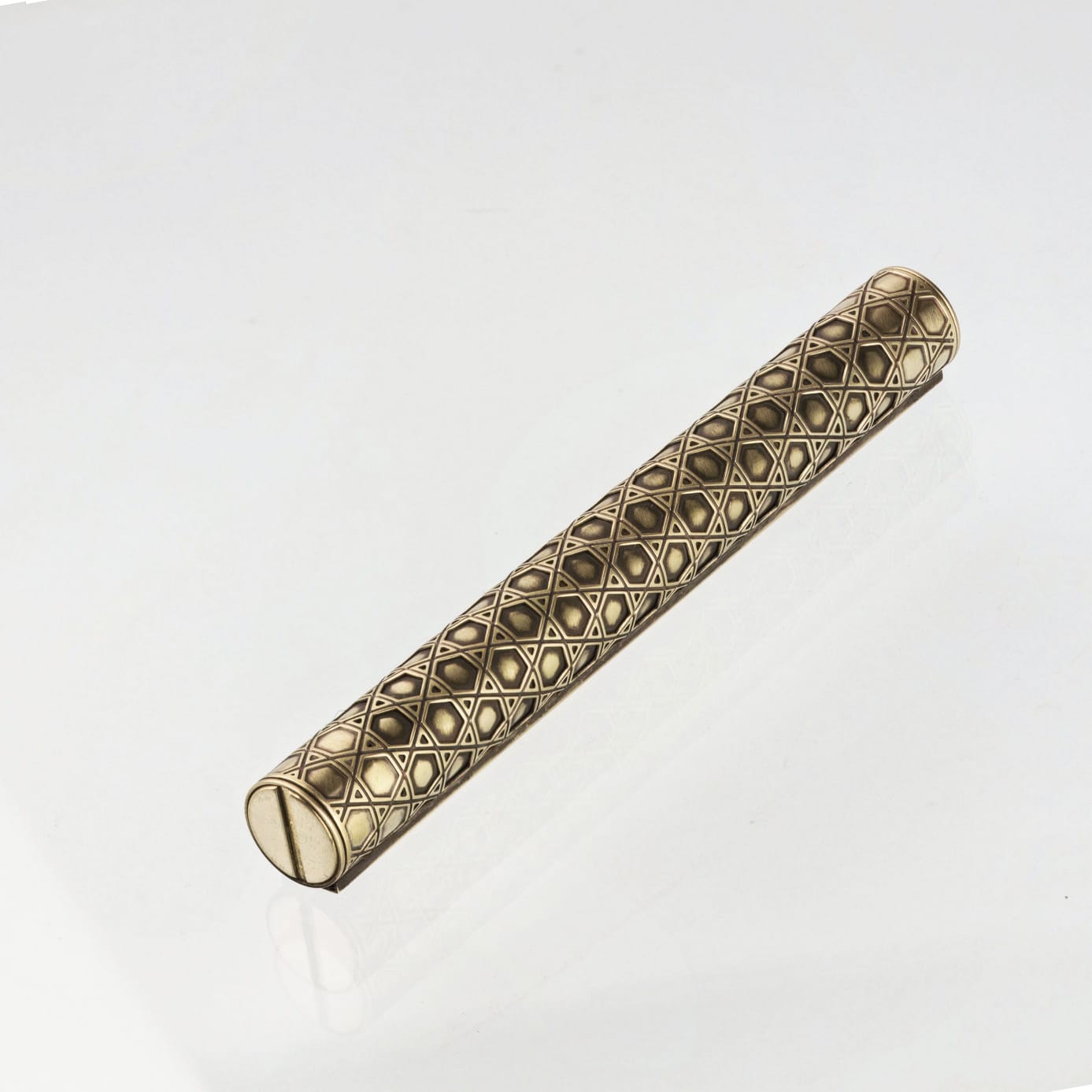 Brass Round Mezuzah Star of David Design