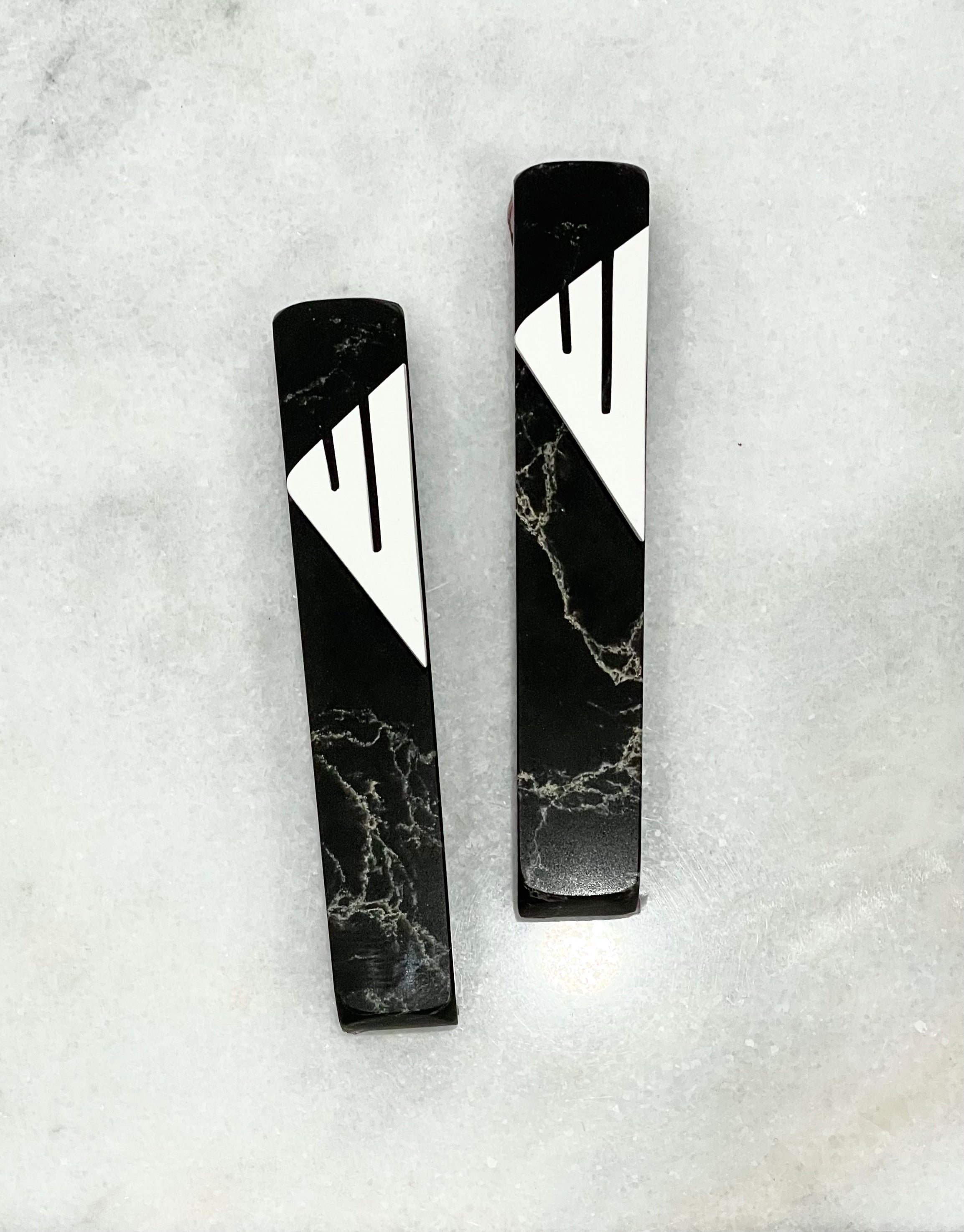 Eclipse Mezuzah Black Marble | White Shin