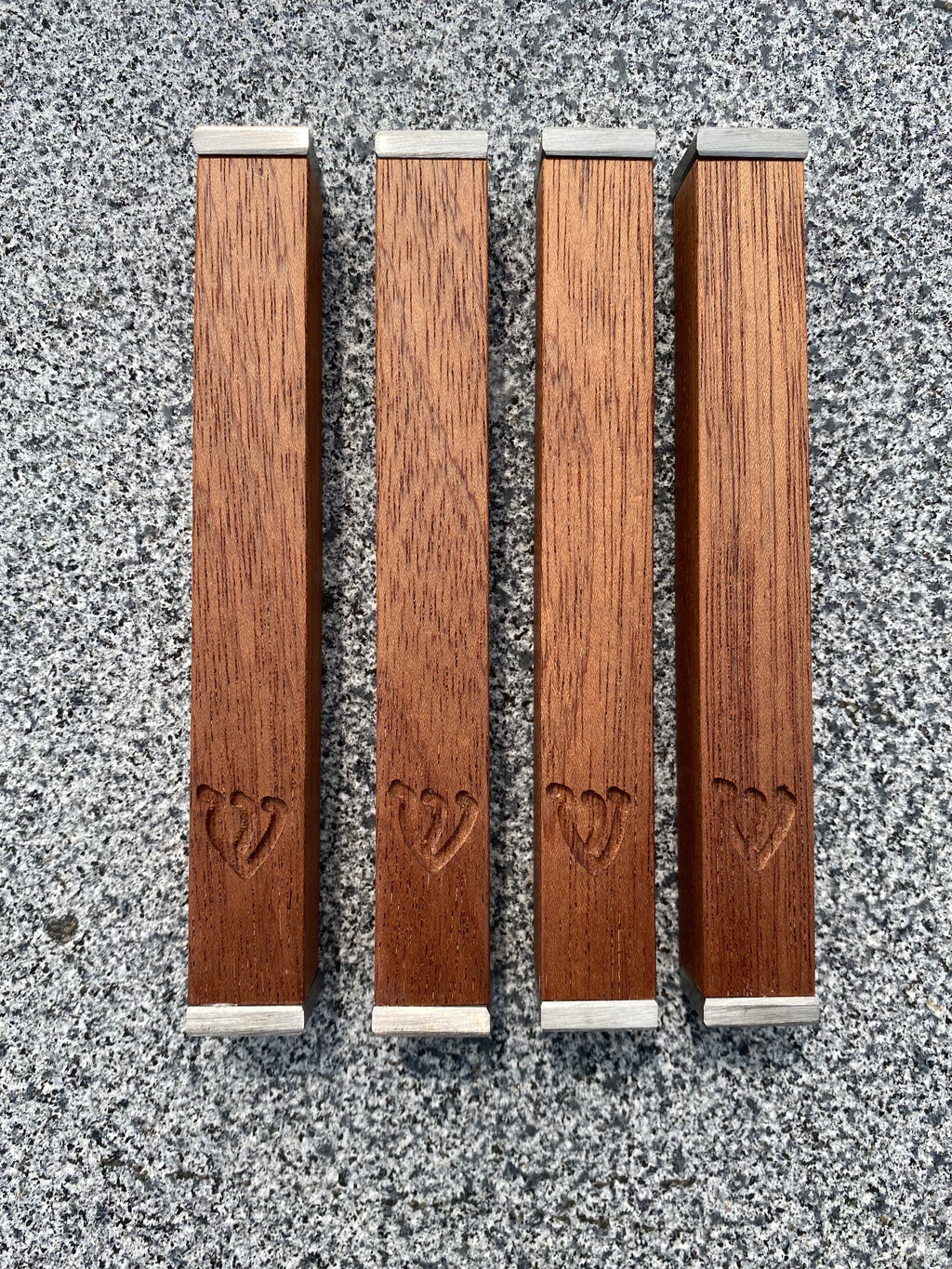 Mahogany Wood Mezuzah | Stainless Steel