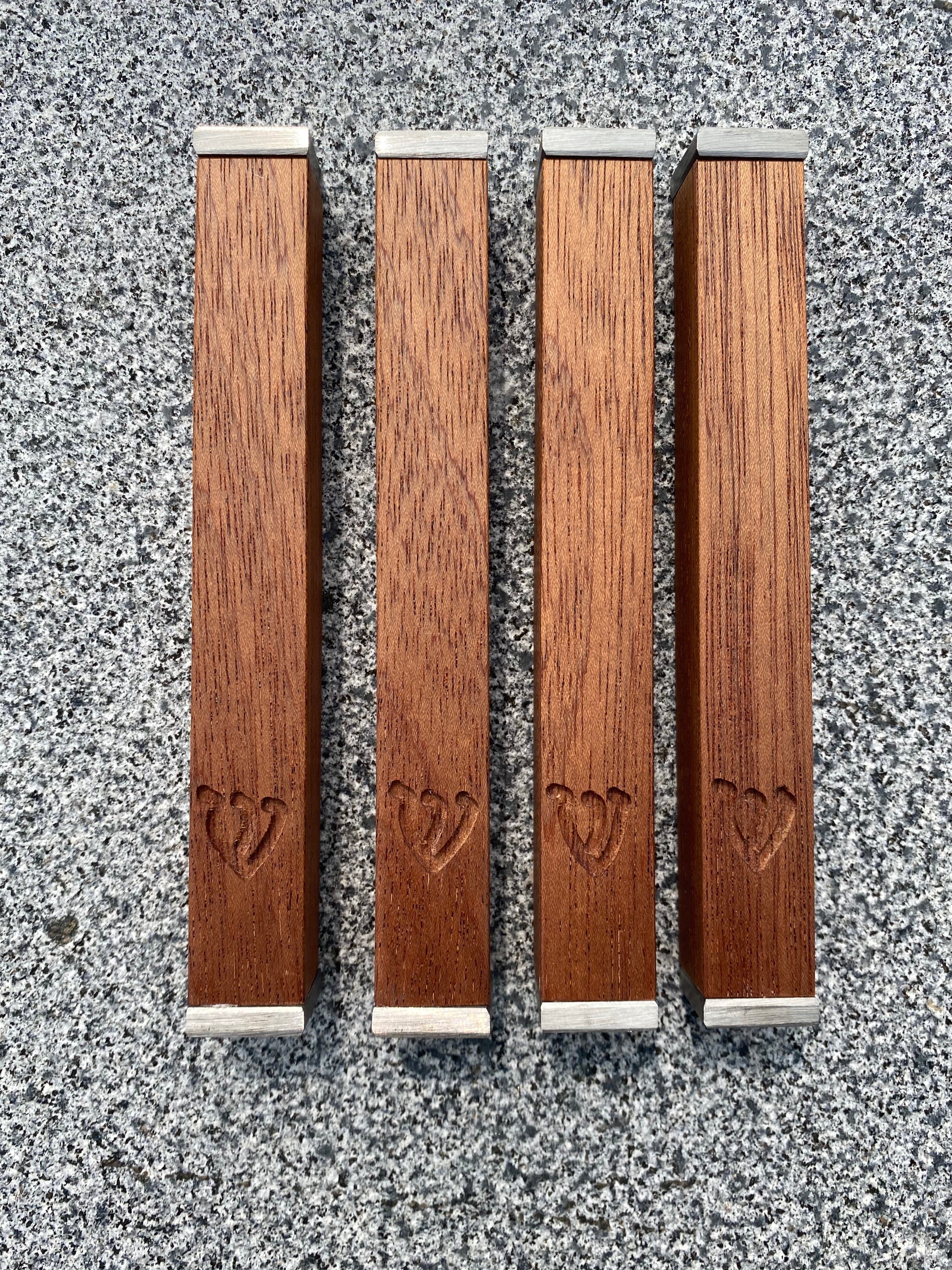 Mahogany Wood Mezuzah | Stainless Steel
