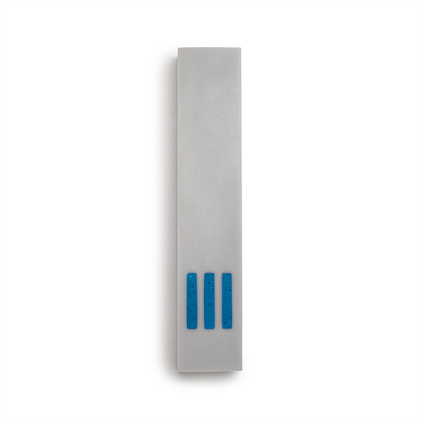 MEZUZAH | Gray Narrow | (ש) Middle - Blue