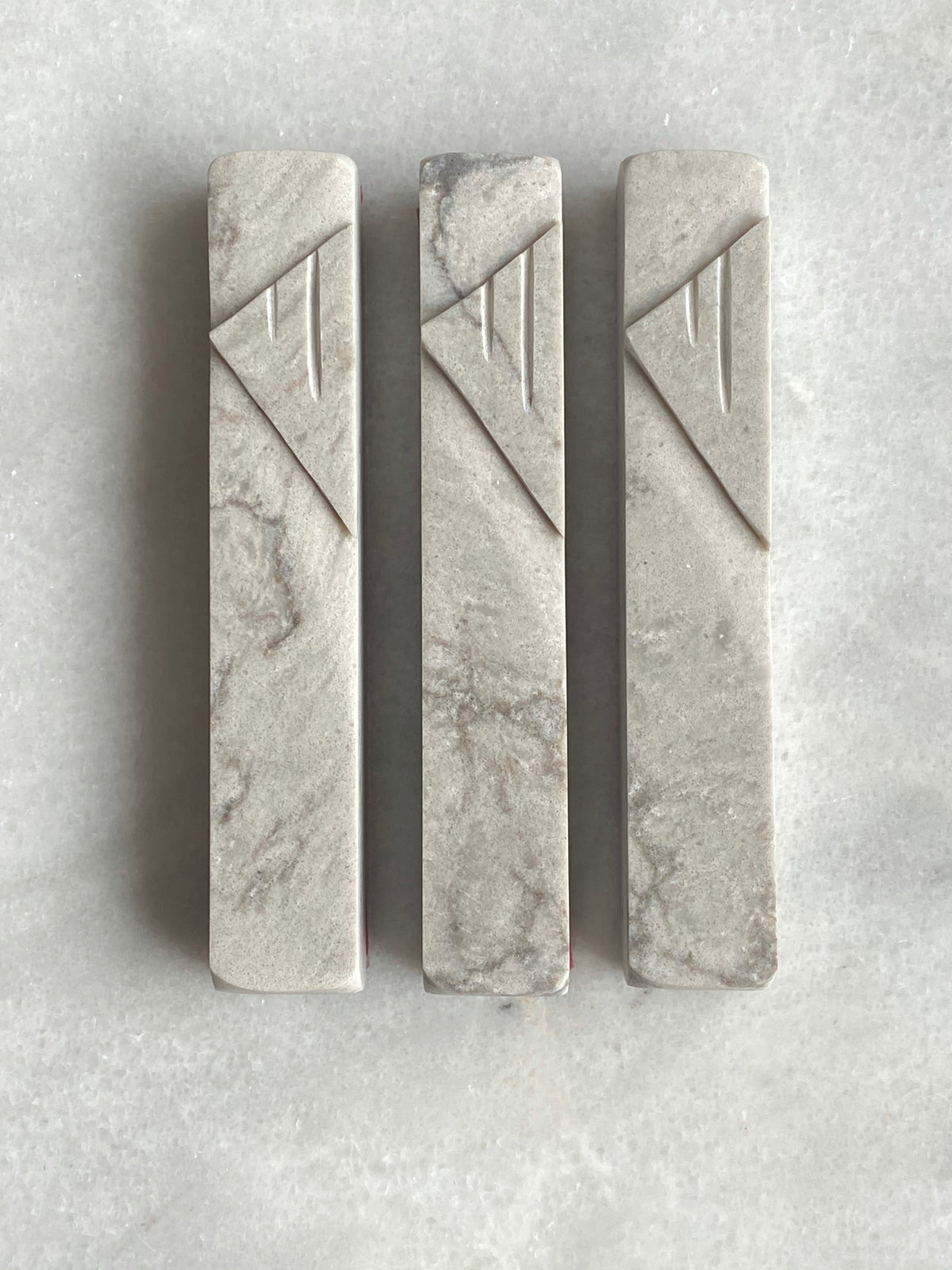 Light Stormy Mezuzah | Whole Stone Carved5"