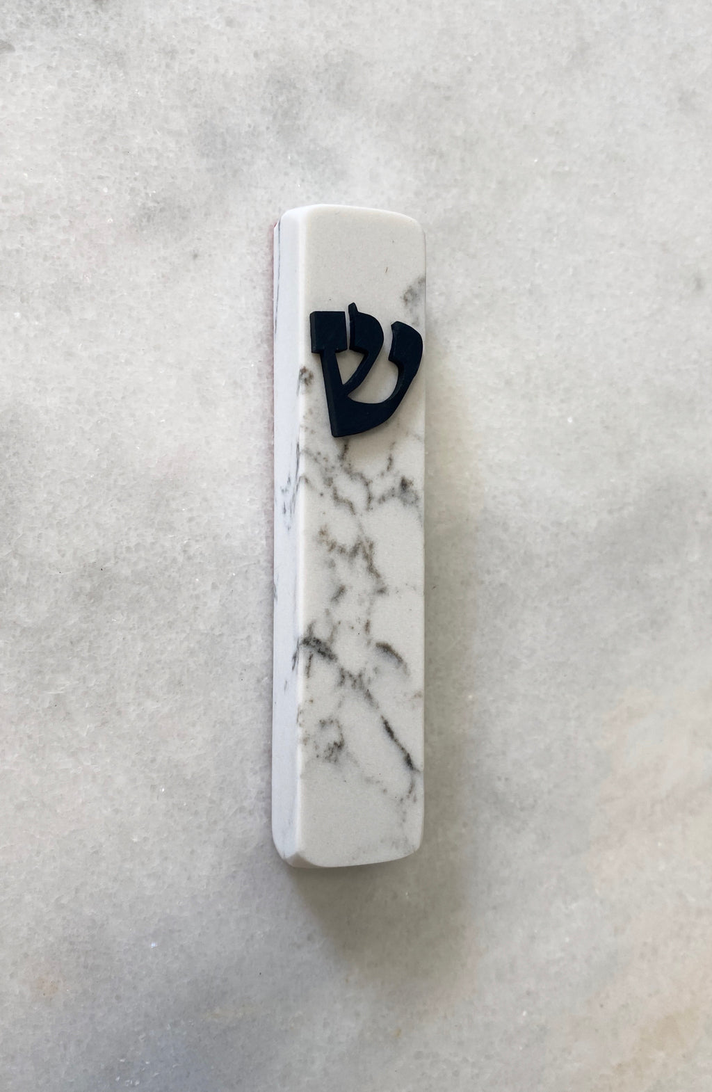 Carrara Mezuzah | Black Traditional Shin