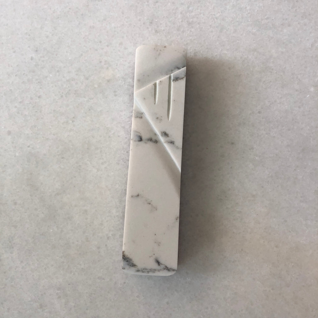 Carrara Mezuzah | Whole Stone Carved