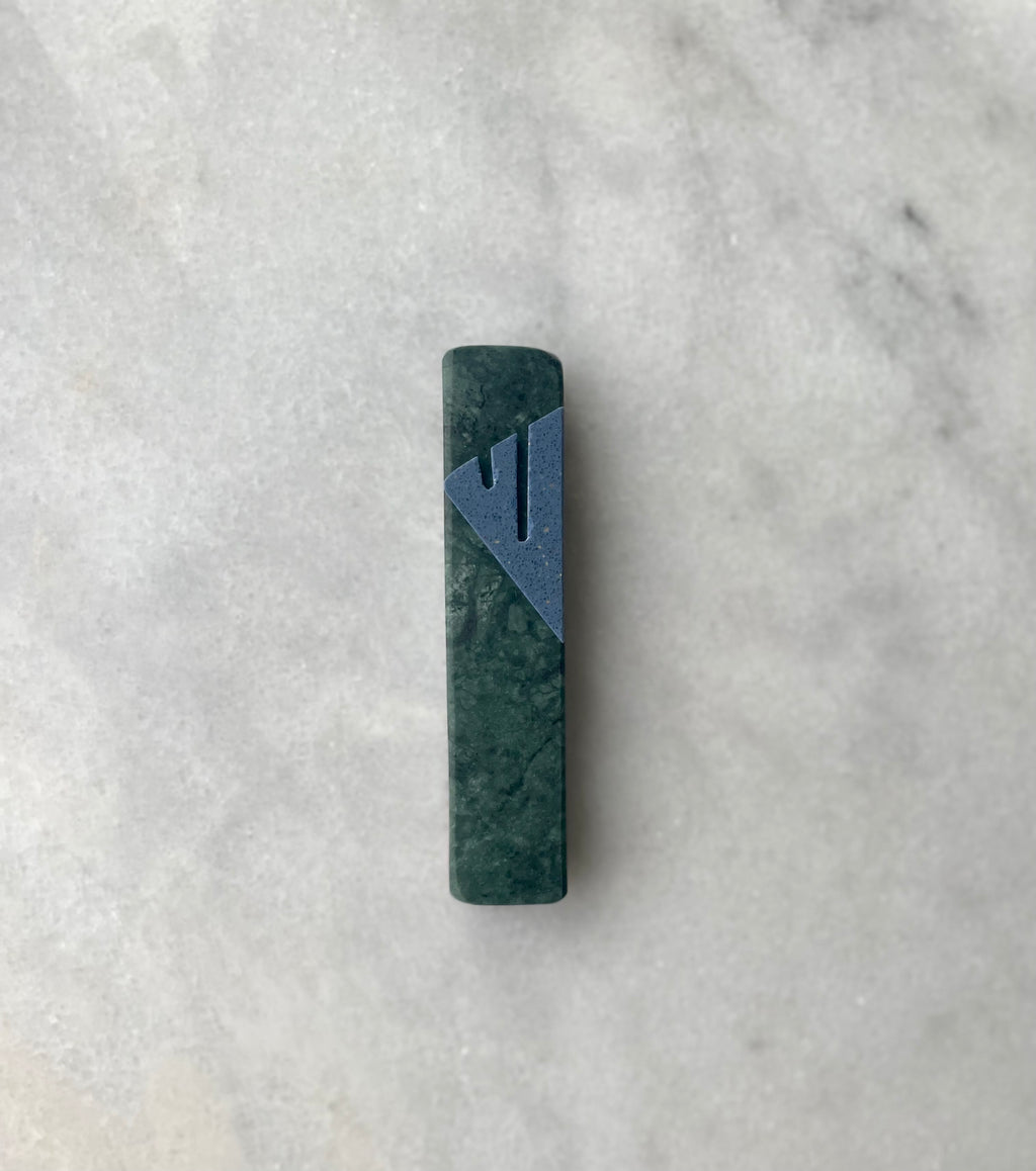 Emerald Green Mezuzah | Blue Shin