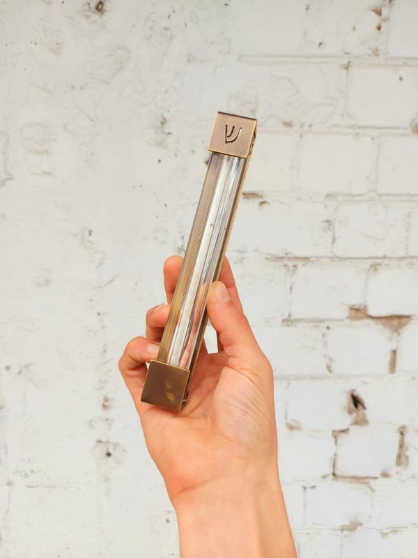 Brass + Crystal Mezuzah