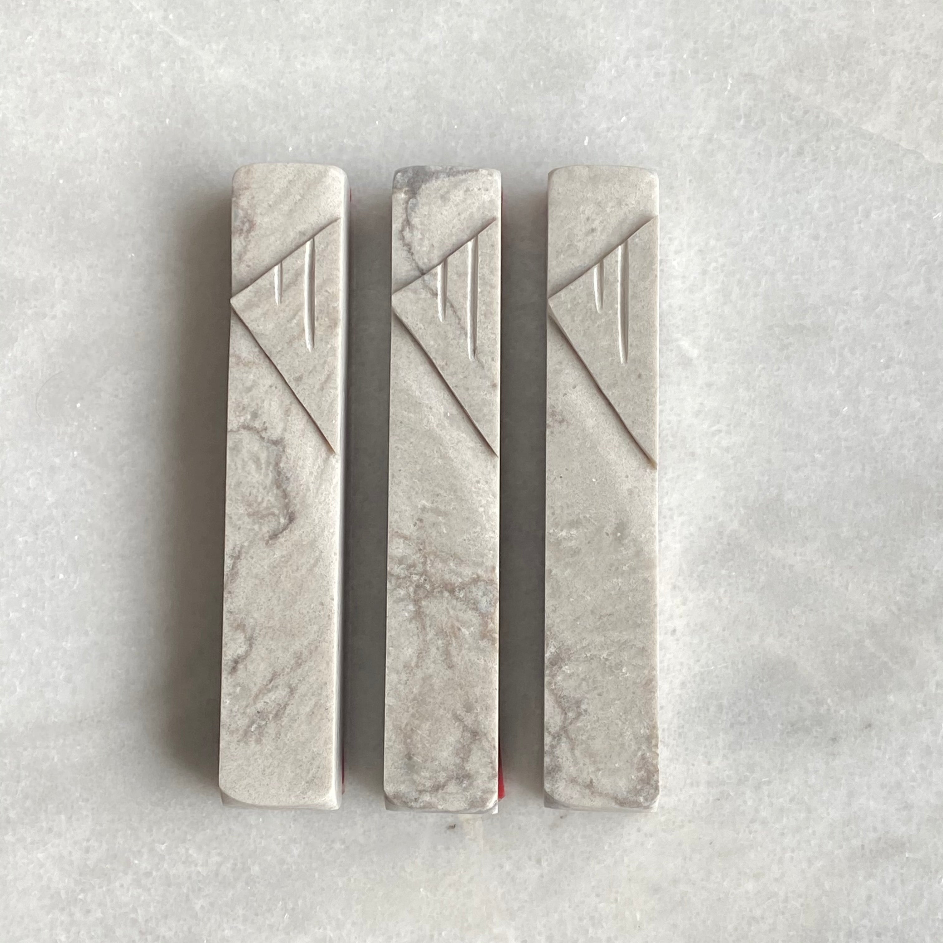 Light Stormy Mezuzah | Whole Stone Carved