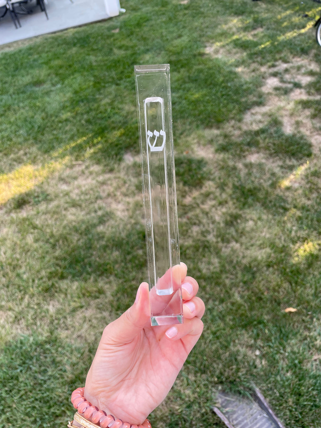 Clear Lucite Engraved Shin