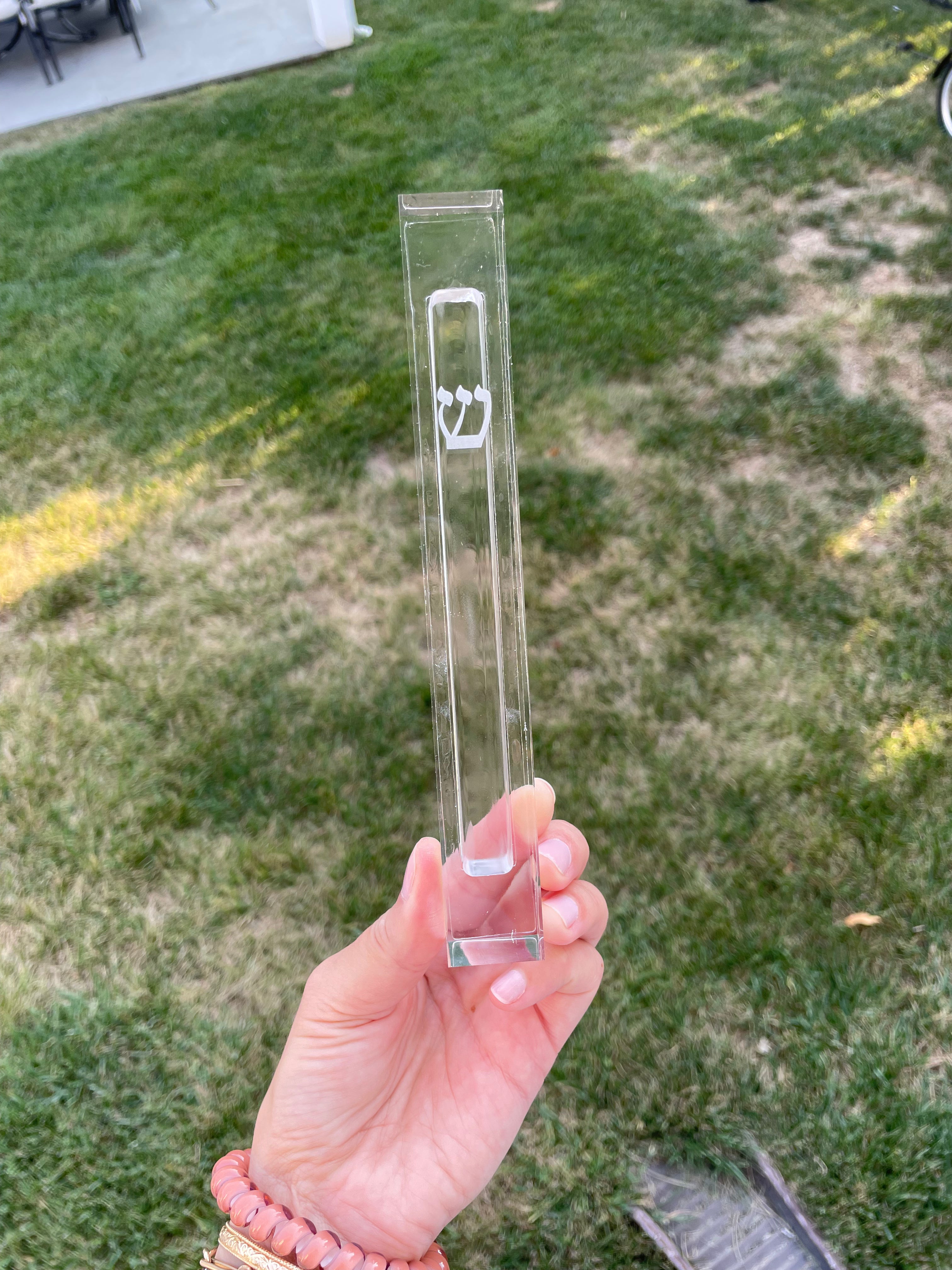 Clear Lucite Engraved Shin