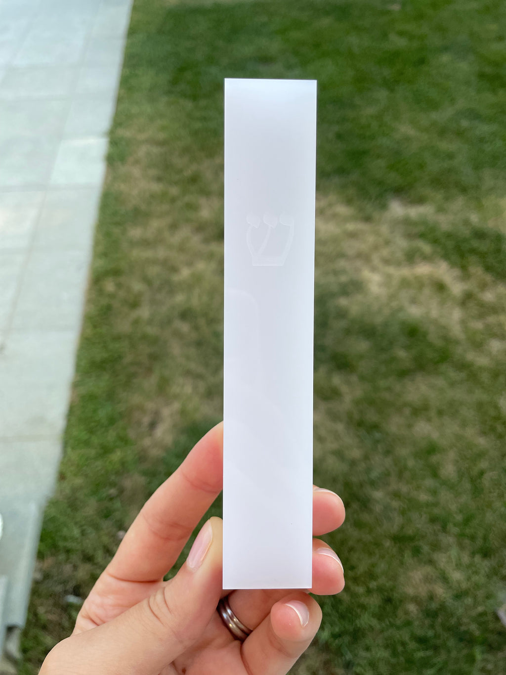 White Lucite Engraved Shin