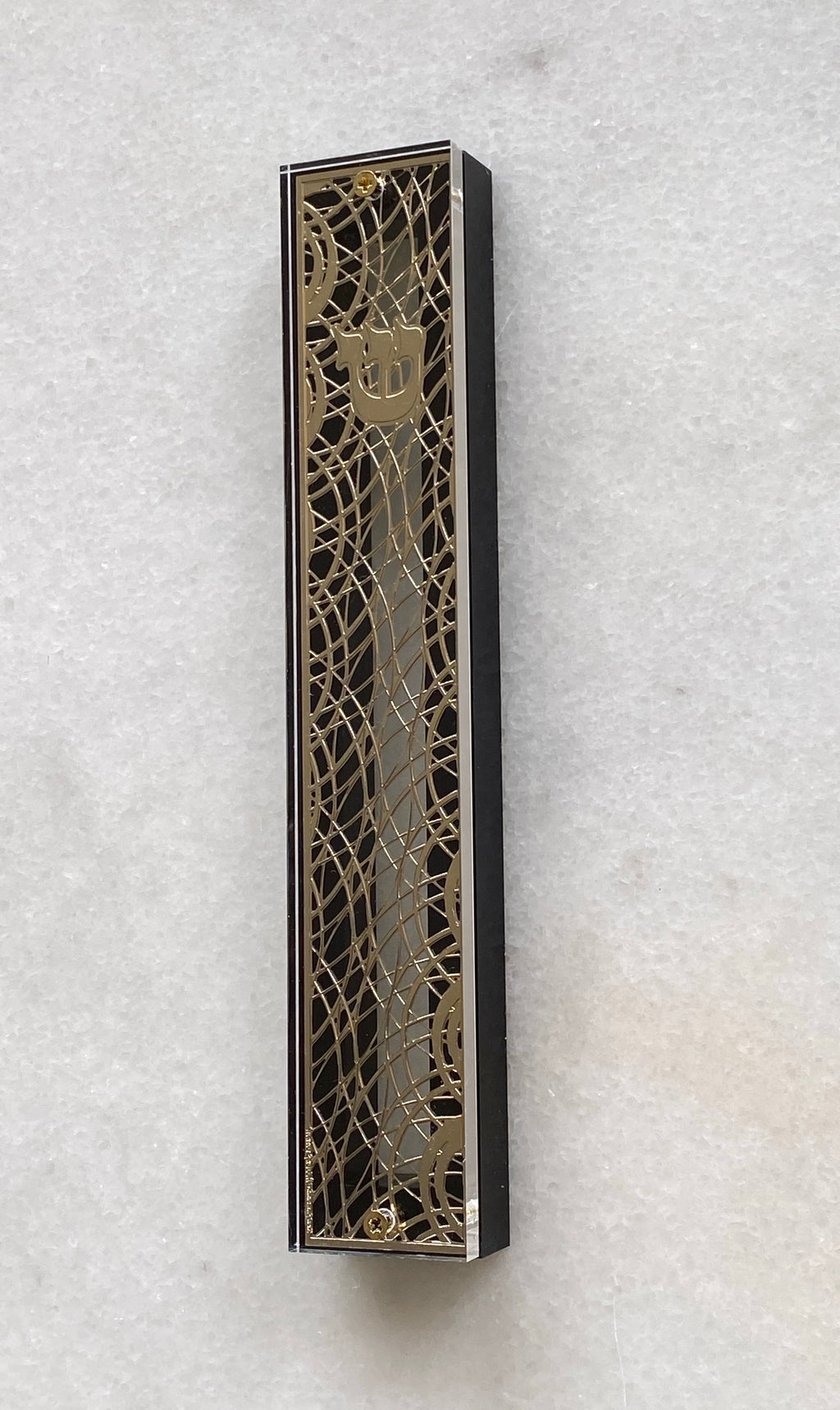 Acrylic & Black 24K Gold Plated Mezuzah Circles