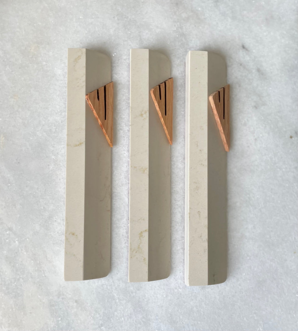 Beige Angle Mezuzah | Choose your shin