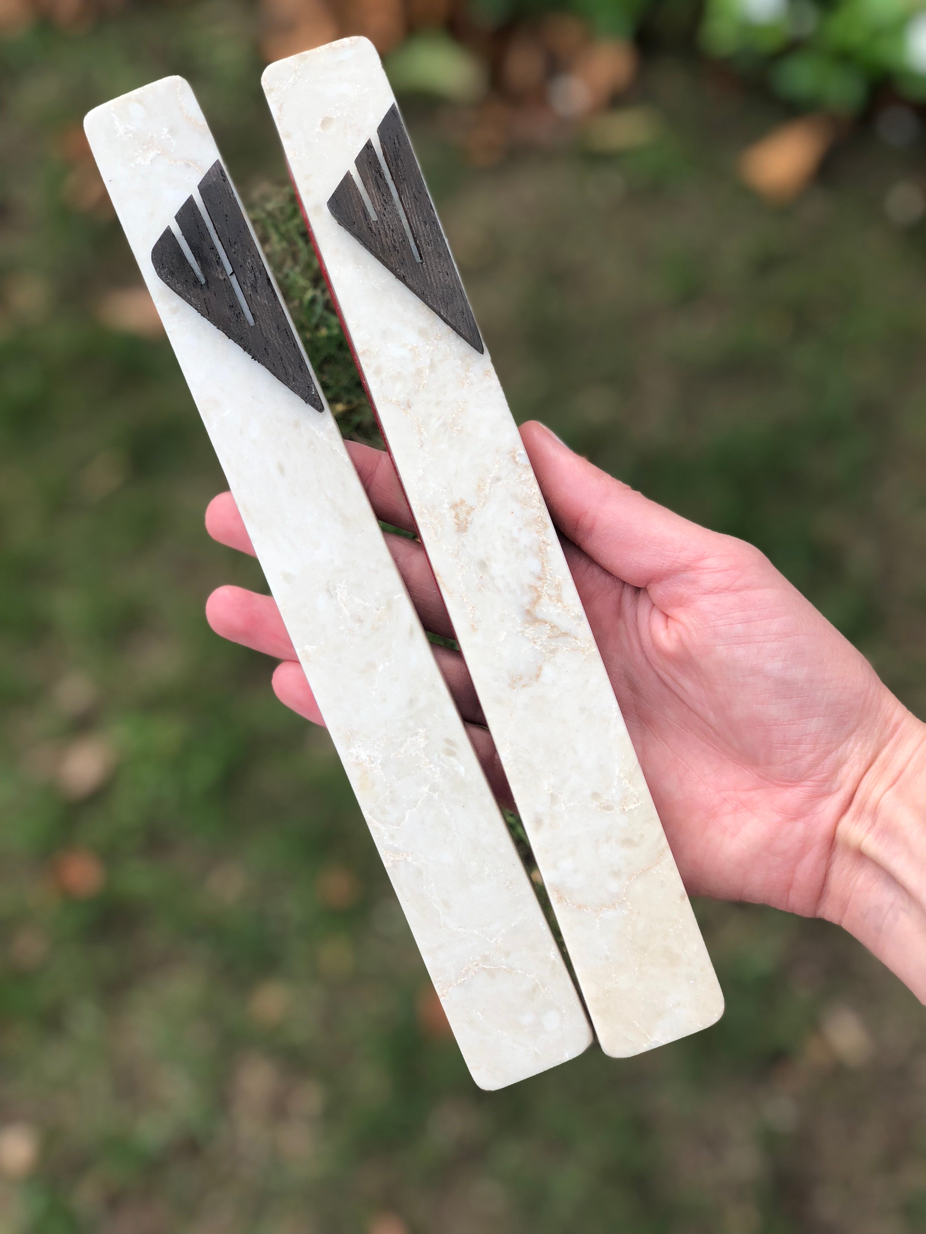 Beige Mezuzah Dark Wood Shin