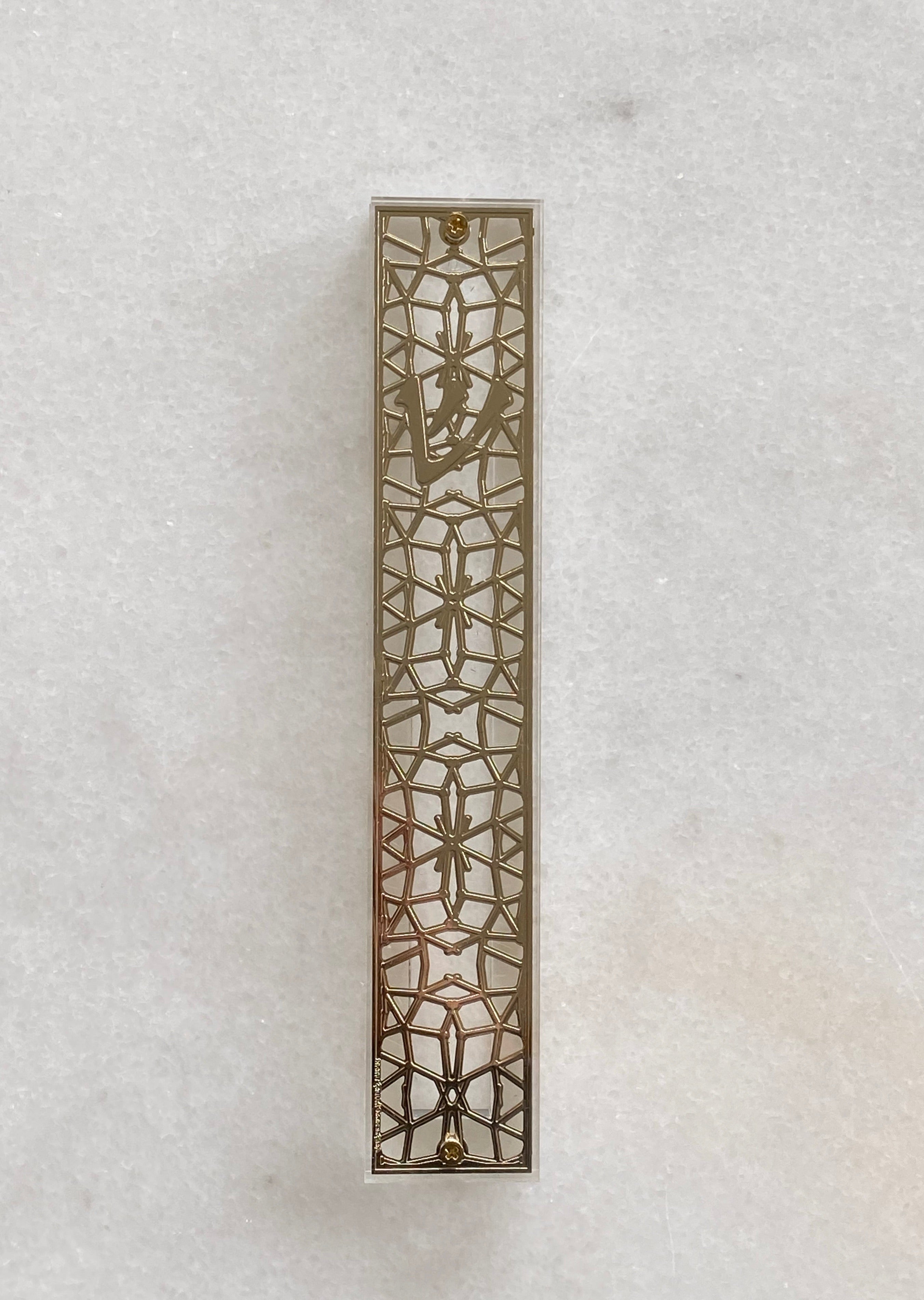 Acrylic 24K Gold Plated Mezuzah Cage