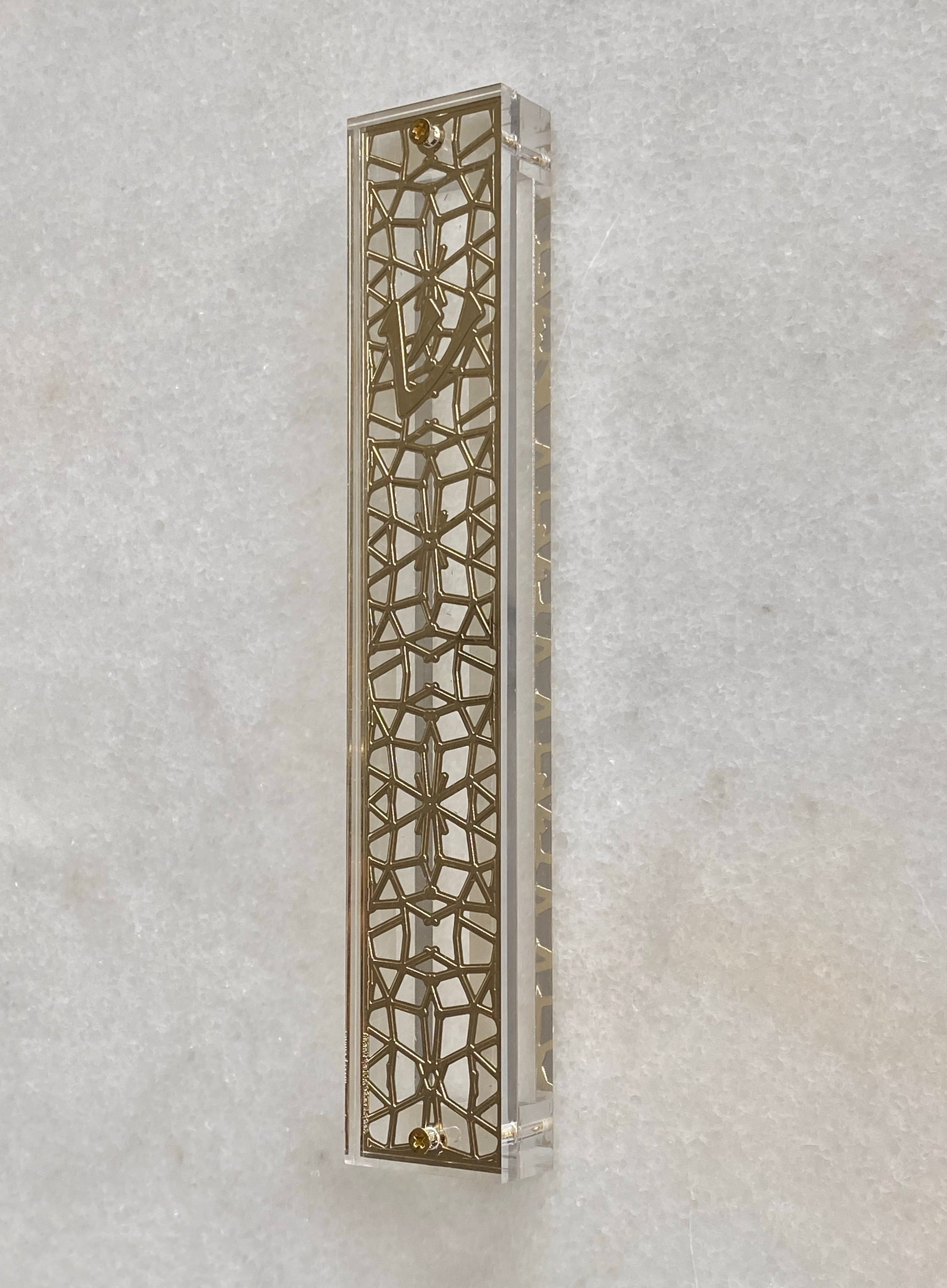 Acrylic 24K Gold Plated Mezuzah Cage