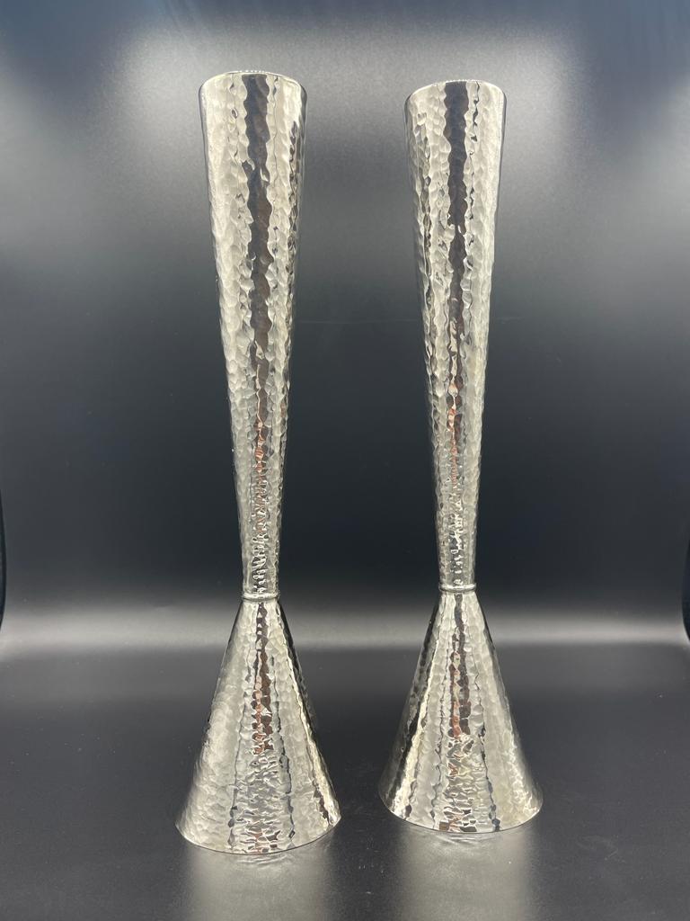 Sterling Silver Candlesticks | Hammered