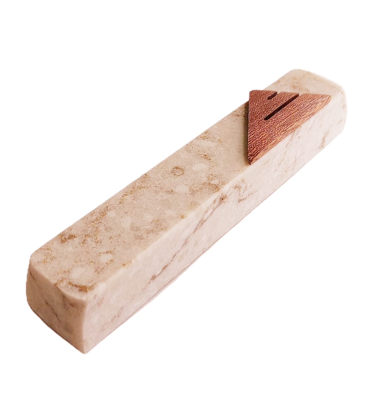 Soft Tan Mezuzah | Mahogany Shin