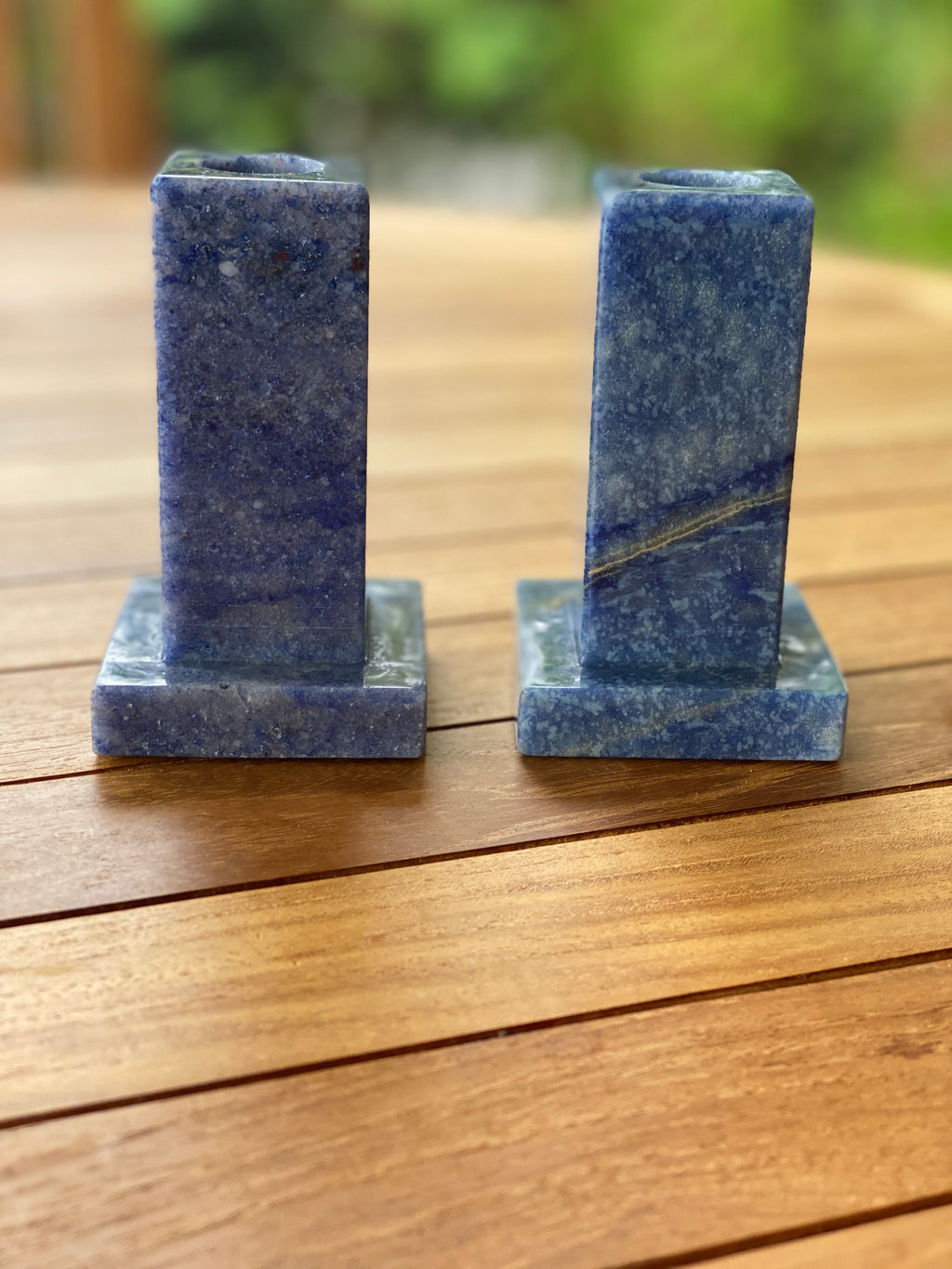Sodalite Candlesticks Straight Edged