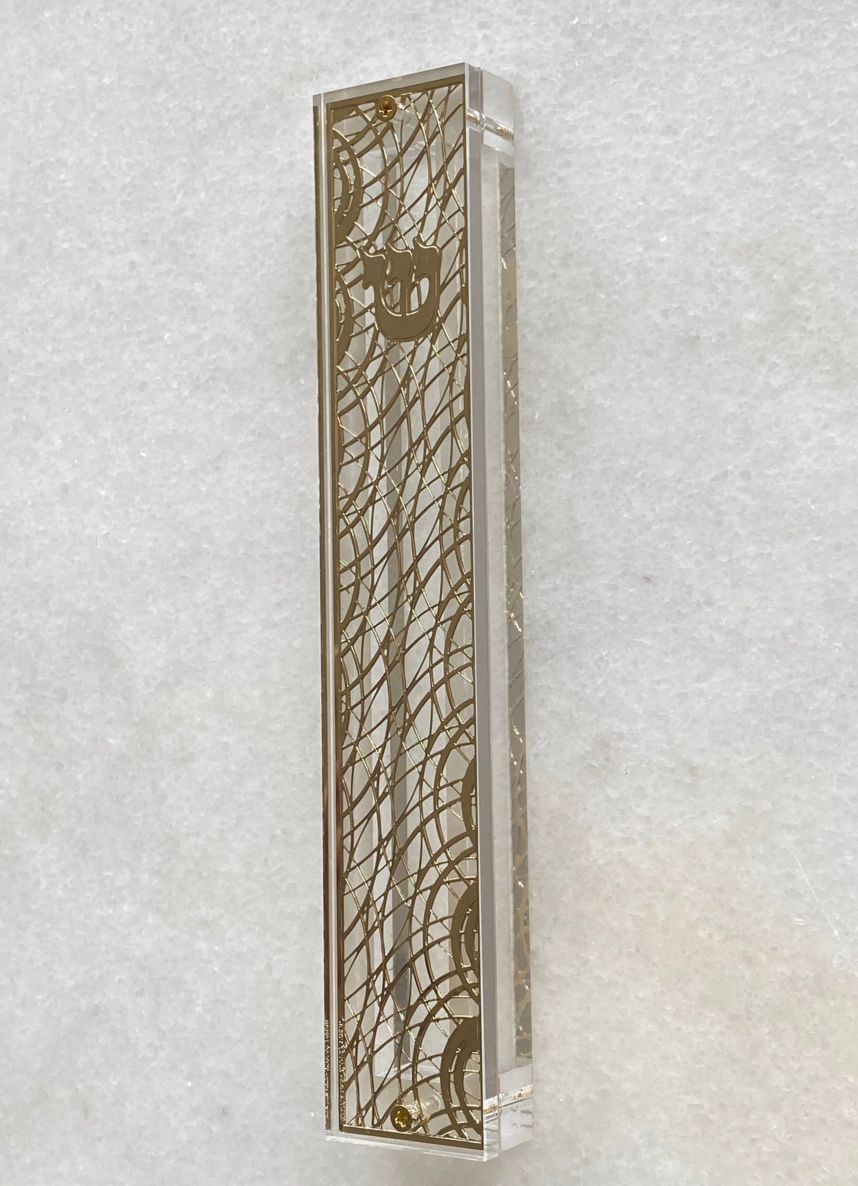 Acrylic 24K Gold Plated Mezuzah Circles