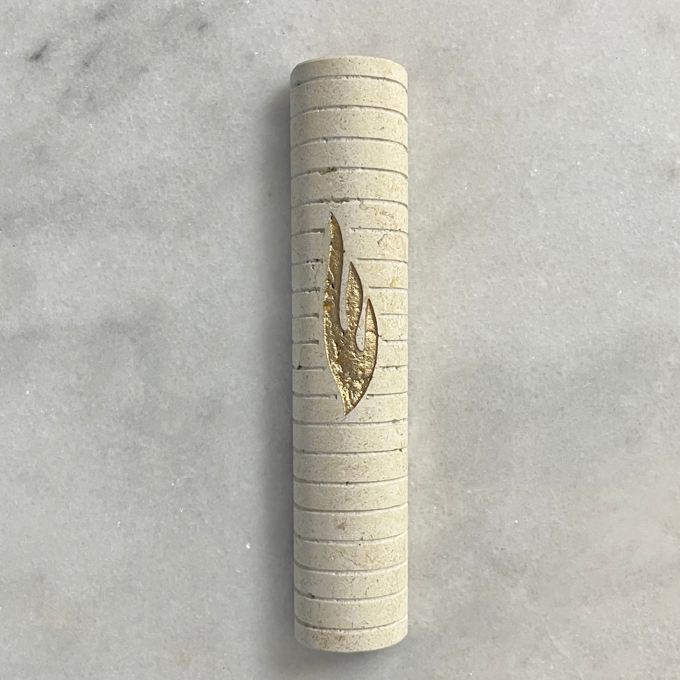 Natural Light Jerusalem Stone Mezuzah