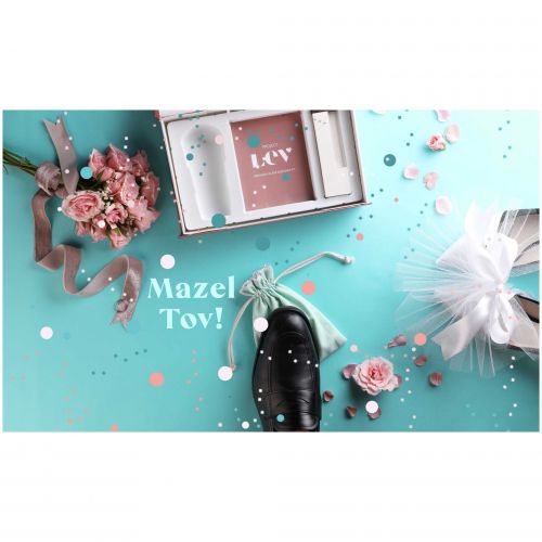 Modern Wedding Breaking Glass & Mezuzah Case Keepsake Kit- Light Grey Mezuzah