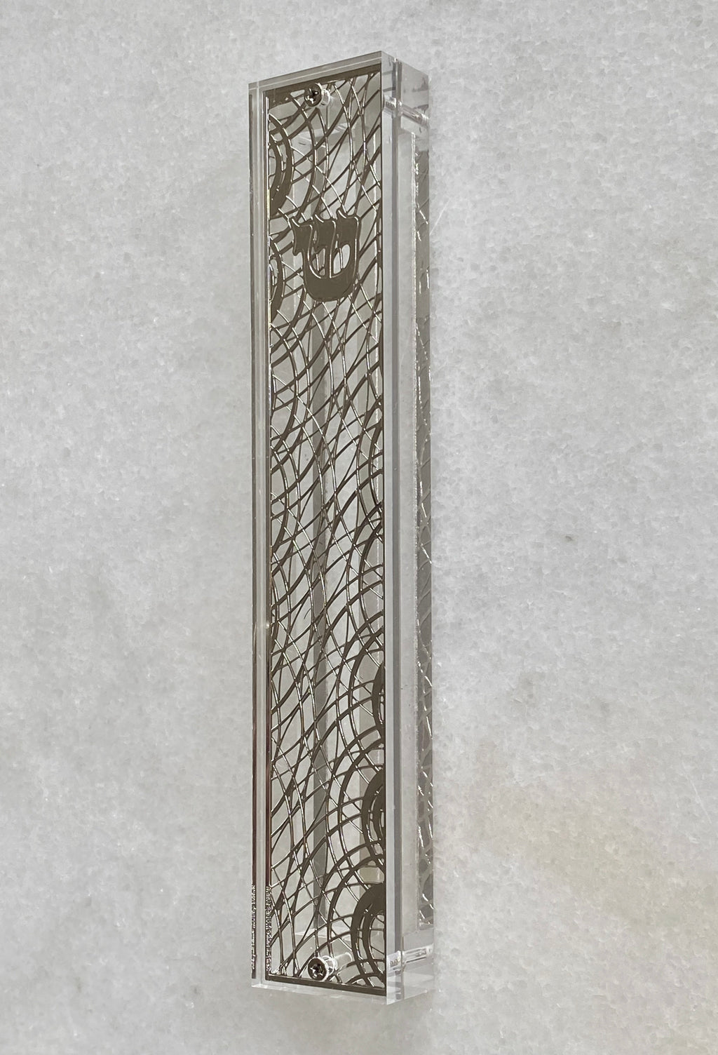 Acrylic 24K Silver Plated Mezuzah Circles