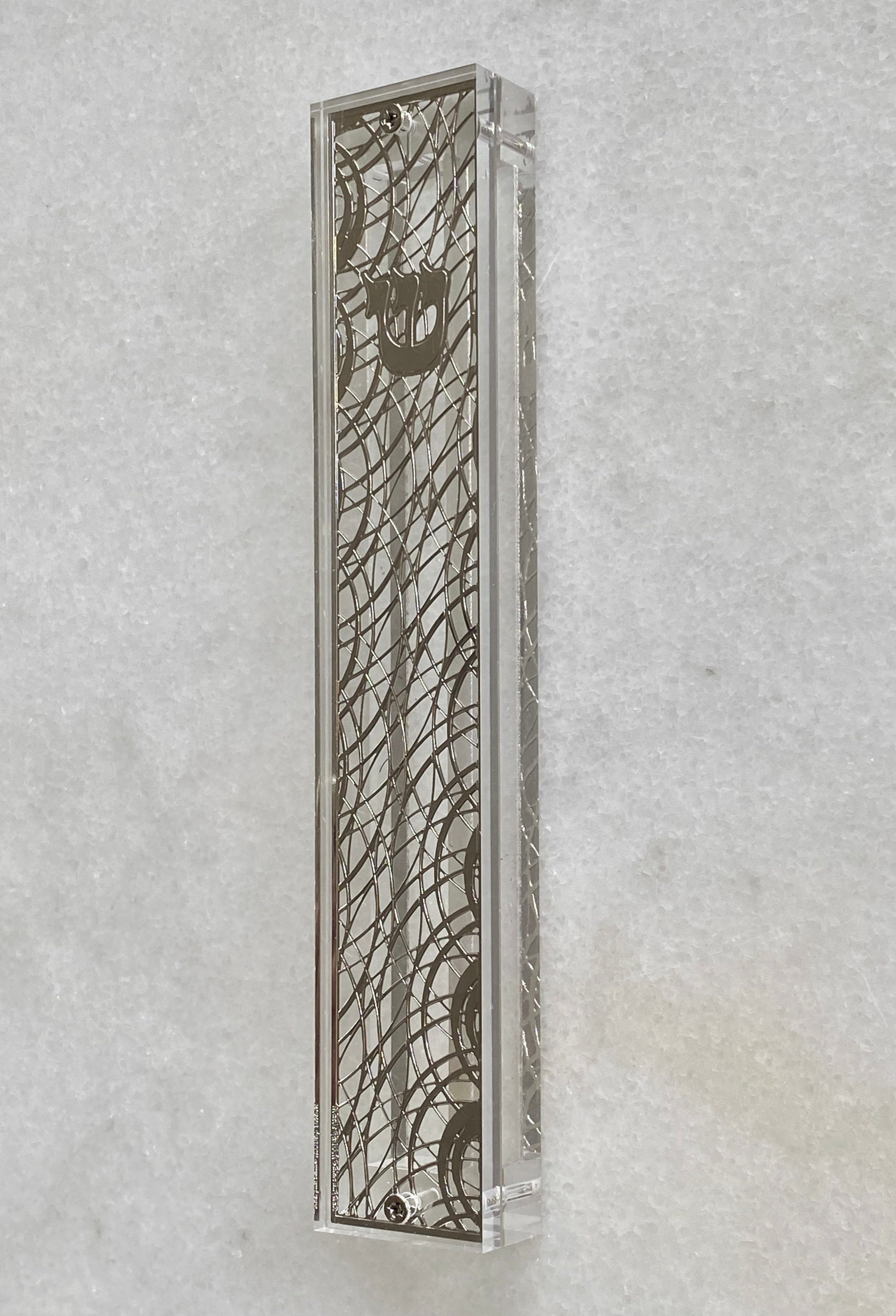 Acrylic 24K Silver Plated Mezuzah Circles