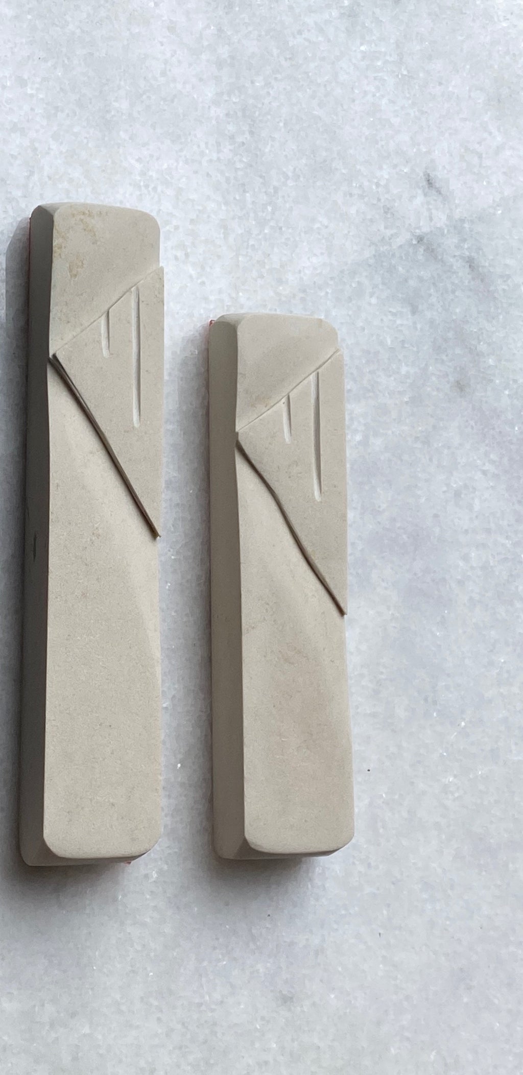 Beige Mezuzah | Whole Stone Carved