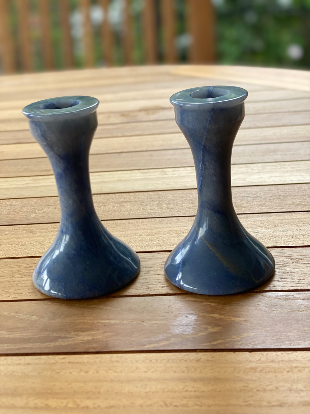 Sodalite Candlesticks Round Edged