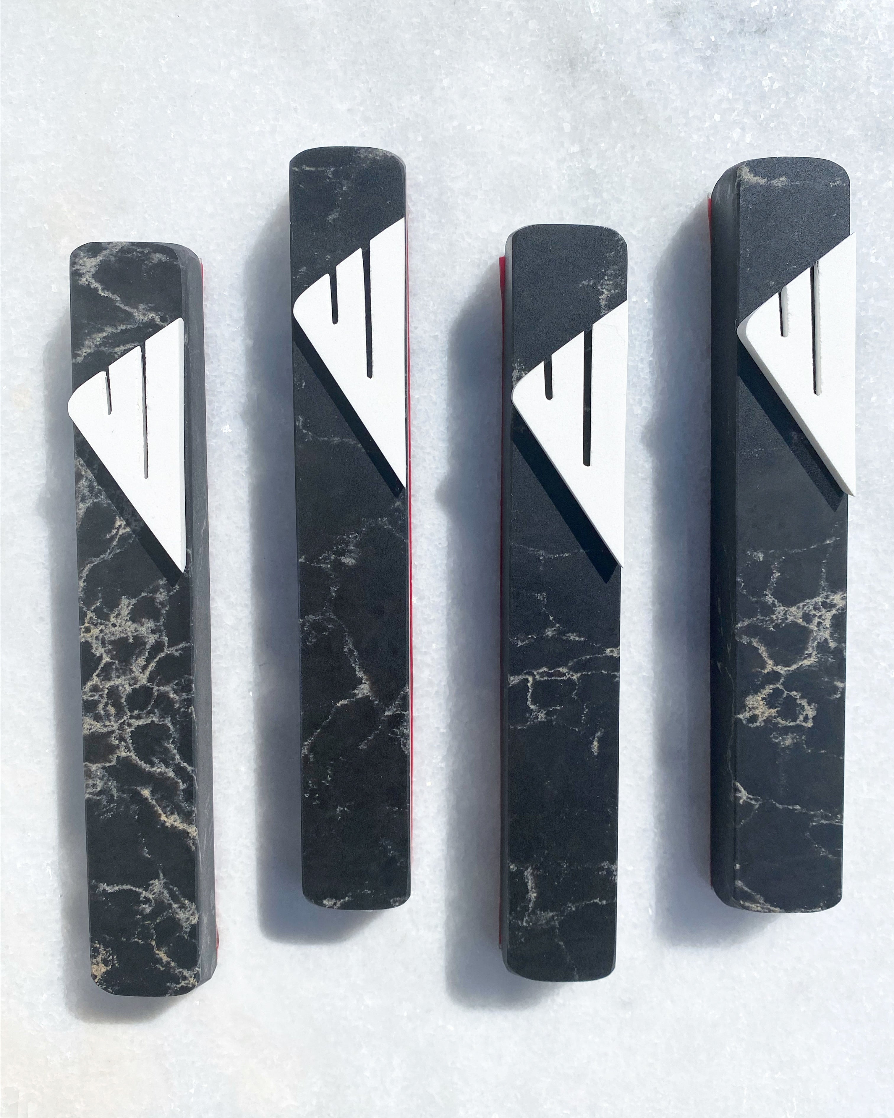 Eclipse Mezuzah Black Marble | White Shin