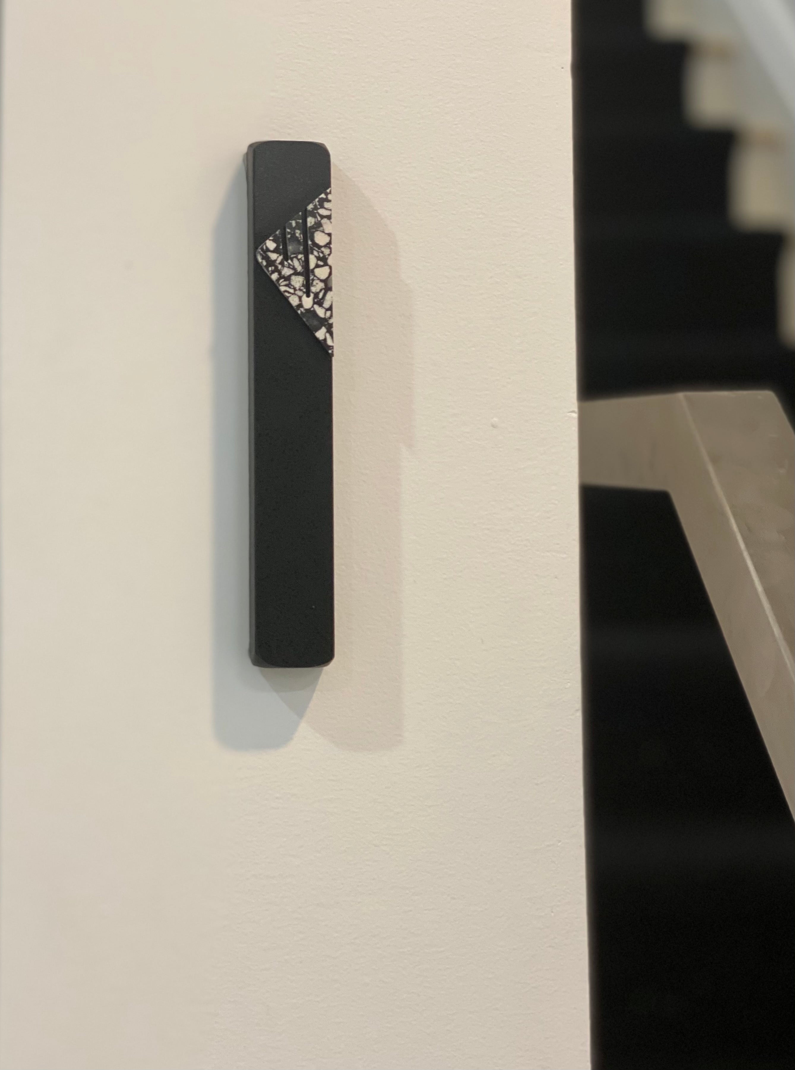 Jet Black Mezuzah Speckled Shin