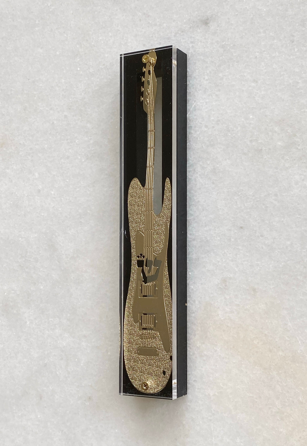 Guitar Acrylic & Black 24K Gold Plated Mezuzah