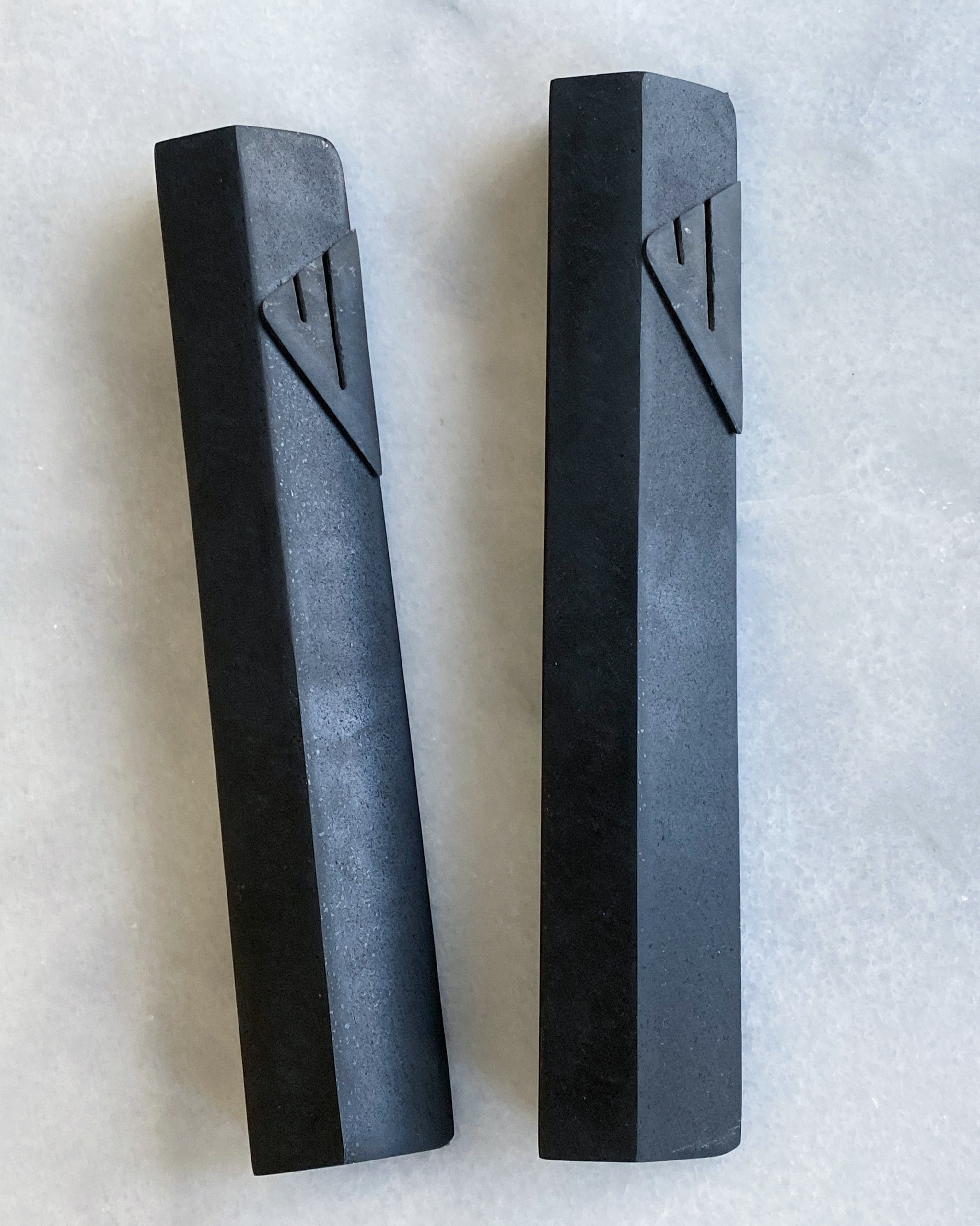 Matte Black Angle Mezuzah Black Shin