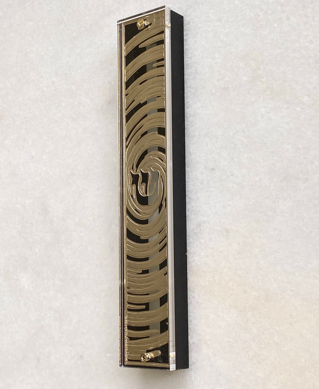 Acrylic & Black 24K Gold Plated Mezuzah Eye of the Storm