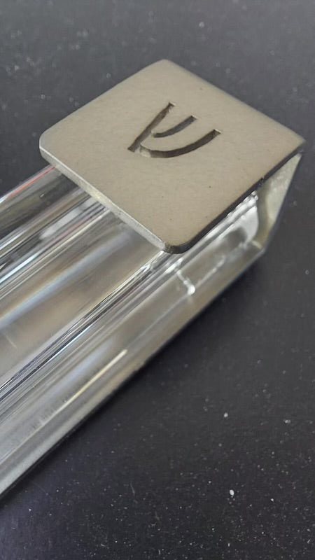 Matte Nickel + Crystal Mezuzah