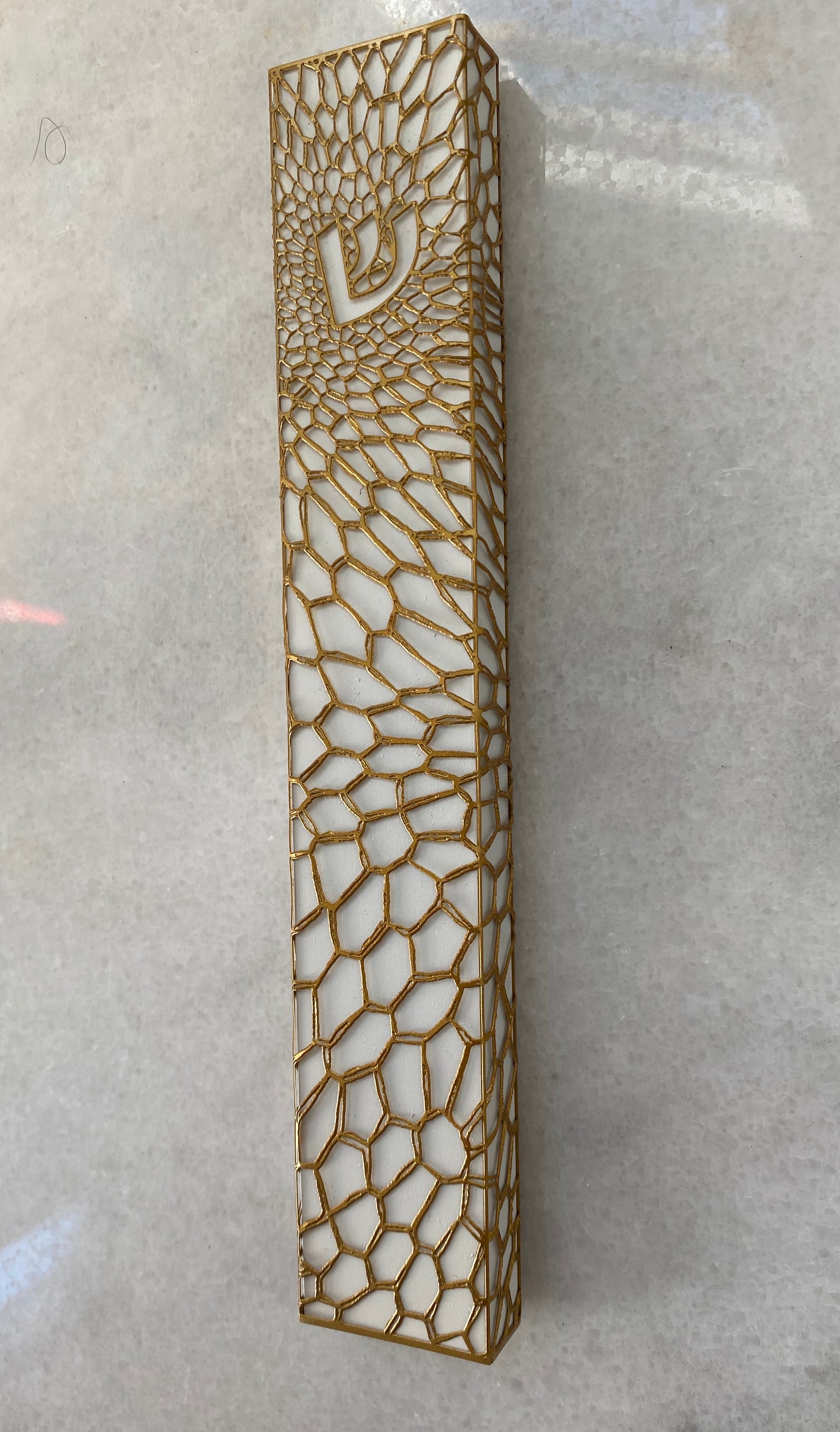 Organic Lace Mezuzah Gold Series